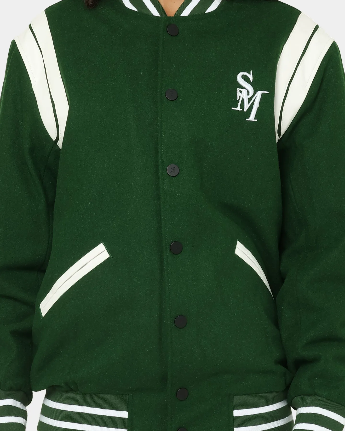 Saint Morta Alpha Varsity Jacket Green/White sold by Culture Kings product image thumbnail 3