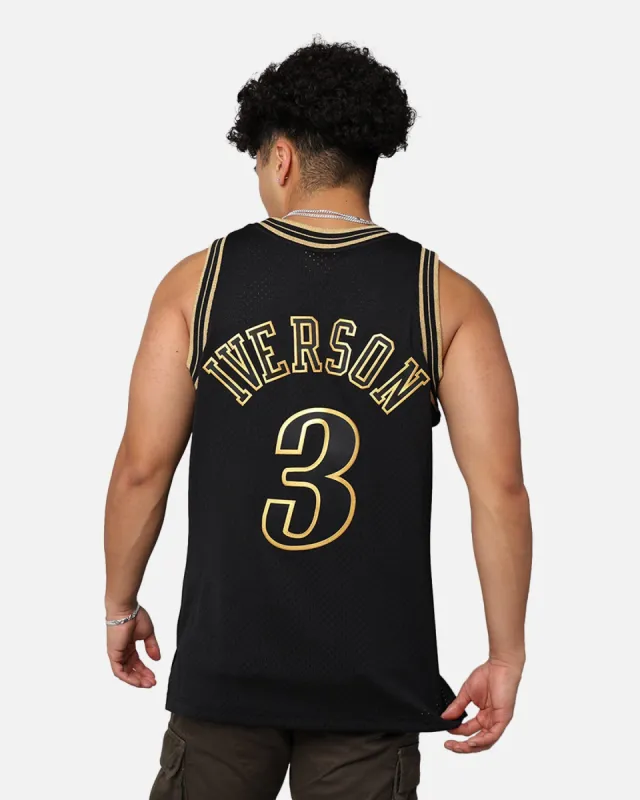 Mitchell & Ness Philadelphia 76ers Allen Iverson '00-01 Swingman Jersey Black/Gold sold by Culture Kings