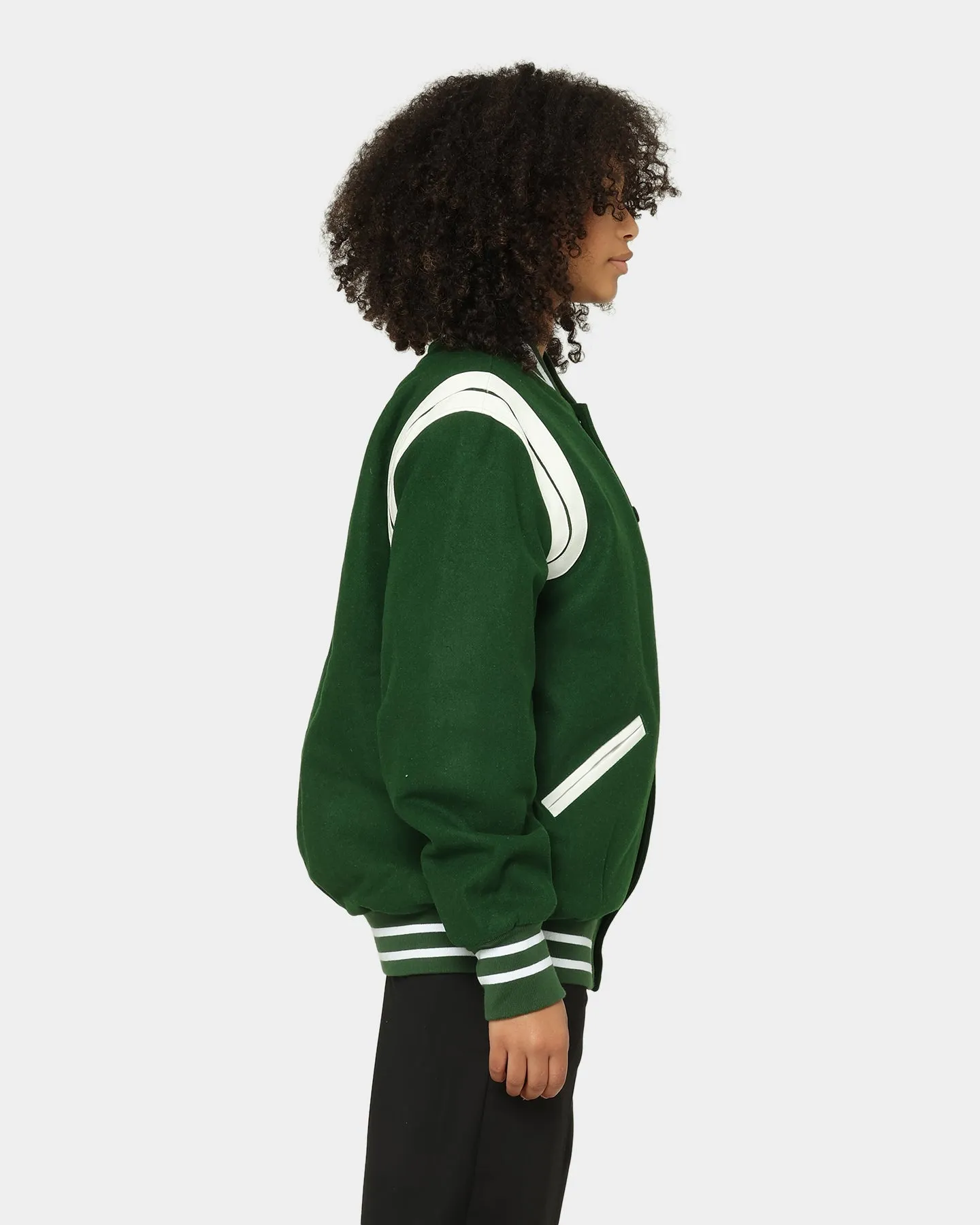 Saint Morta Alpha Varsity Jacket Green/White sold by Culture Kings product image thumbnail 5