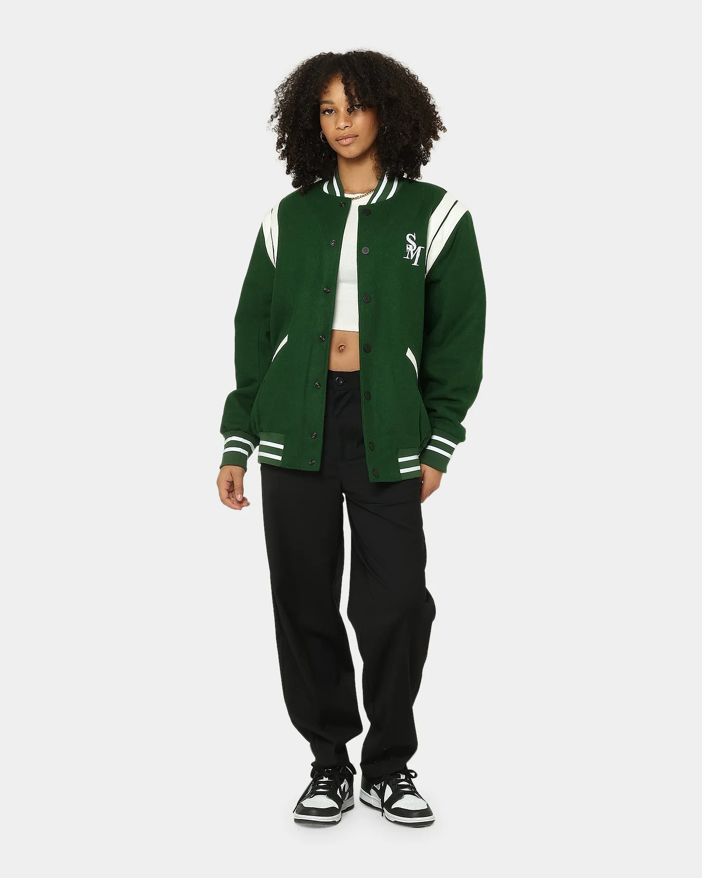 Saint Morta Alpha Varsity Jacket Green/White sold by Culture Kings product image thumbnail 2