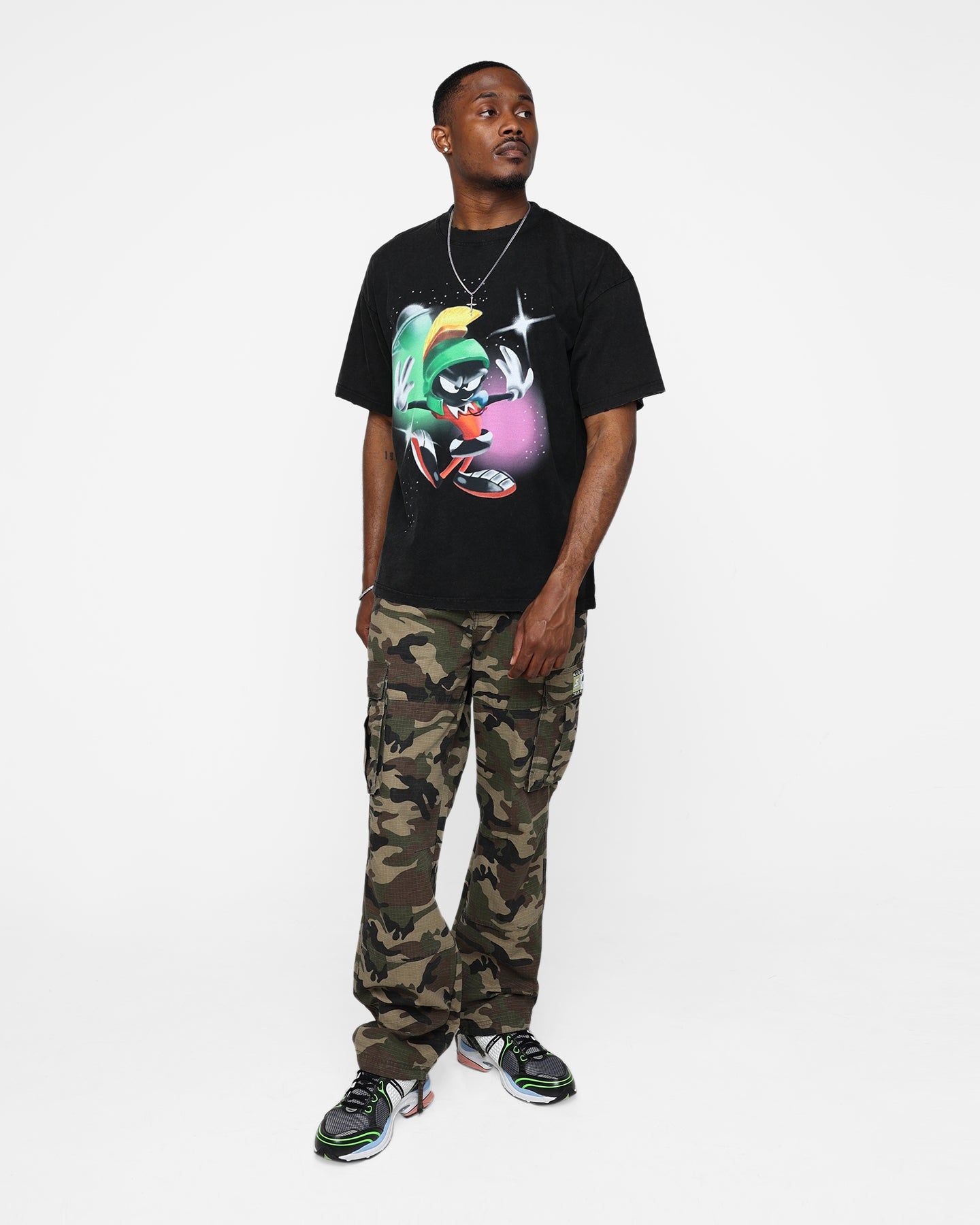 Renowned LA X Looney Tunes Marvin Airbrush Vintage T-Shirt Black sold by Culture Kings product image thumbnail 2