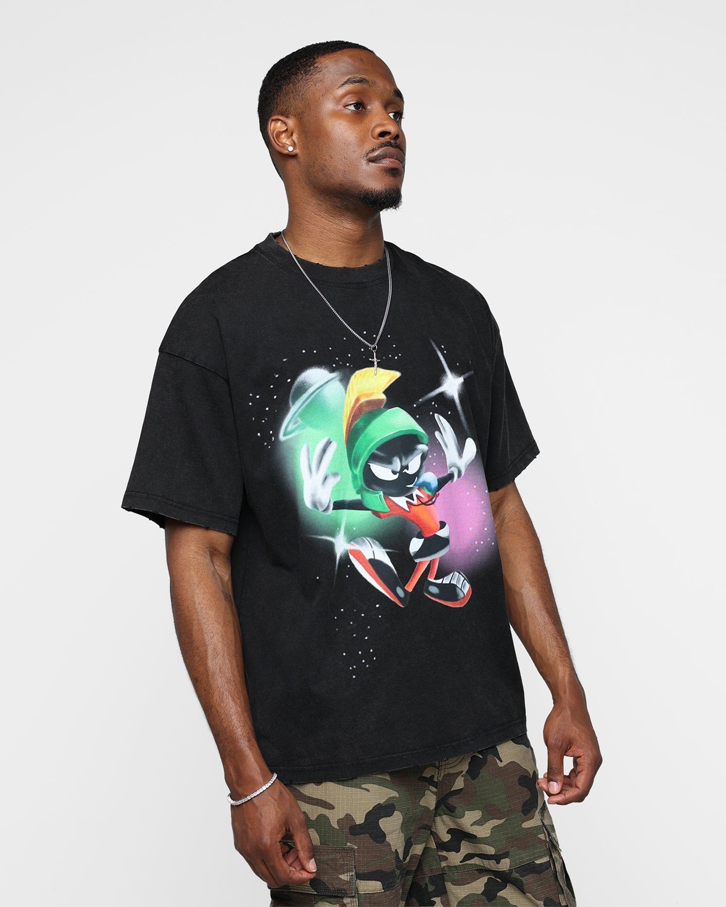 Renowned LA X Looney Tunes Marvin Airbrush Vintage T-Shirt Black sold by Culture Kings product image thumbnail 5