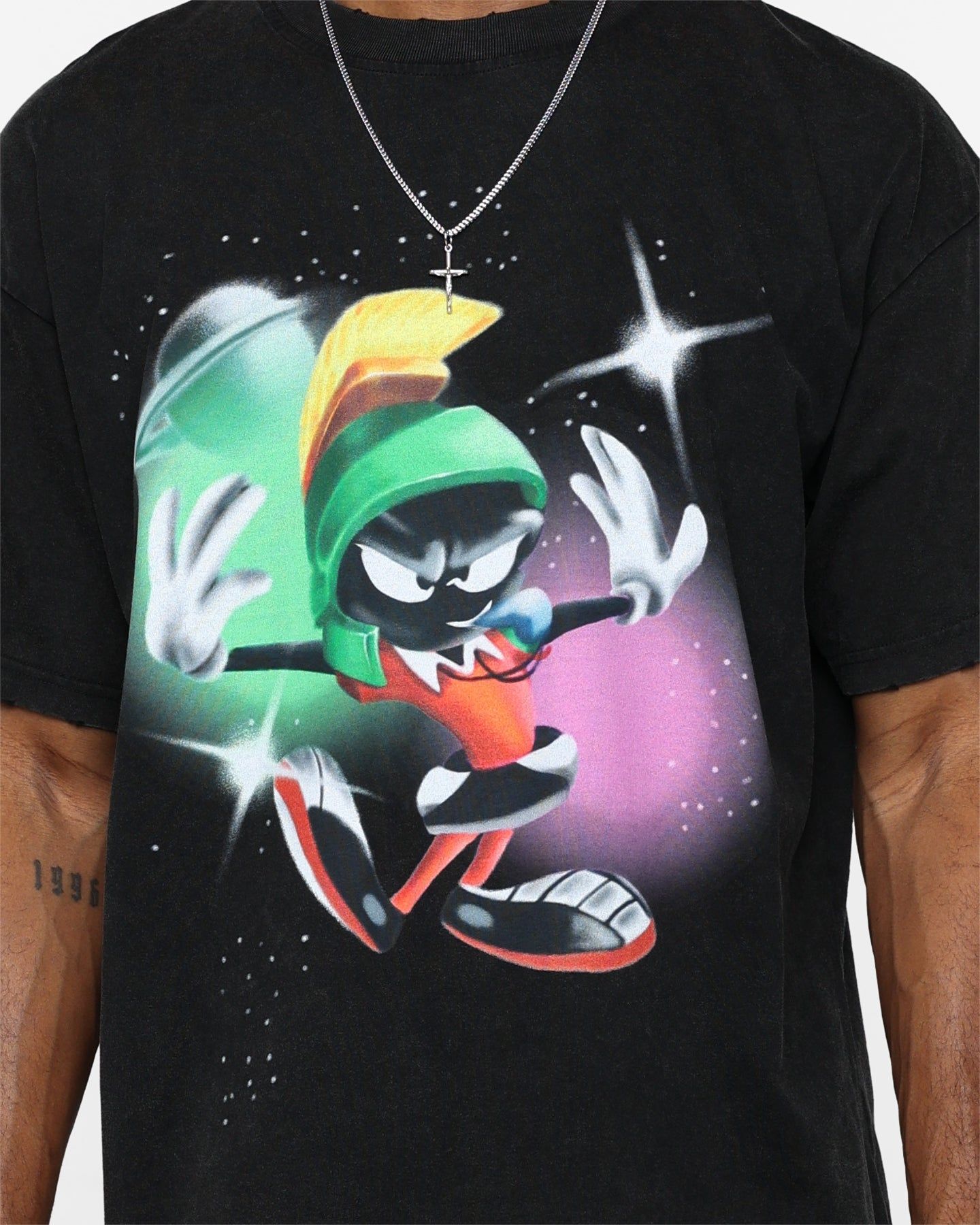 Renowned LA X Looney Tunes Marvin Airbrush Vintage T-Shirt Black sold by Culture Kings product image thumbnail 3