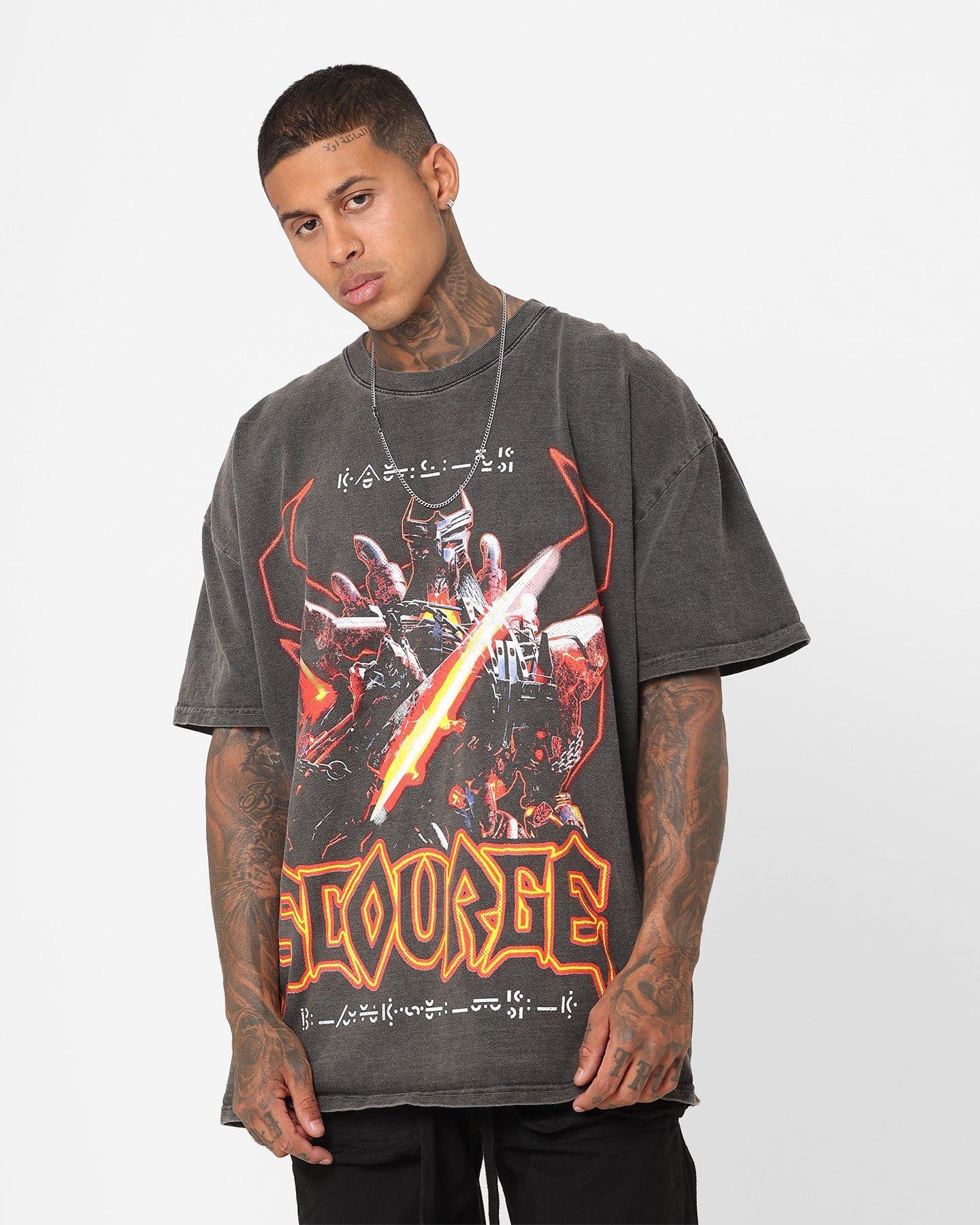 Goat Crew X Transformers Scourge Heavyweight Vintage T-Shirt Black Wash sold by Culture Kings