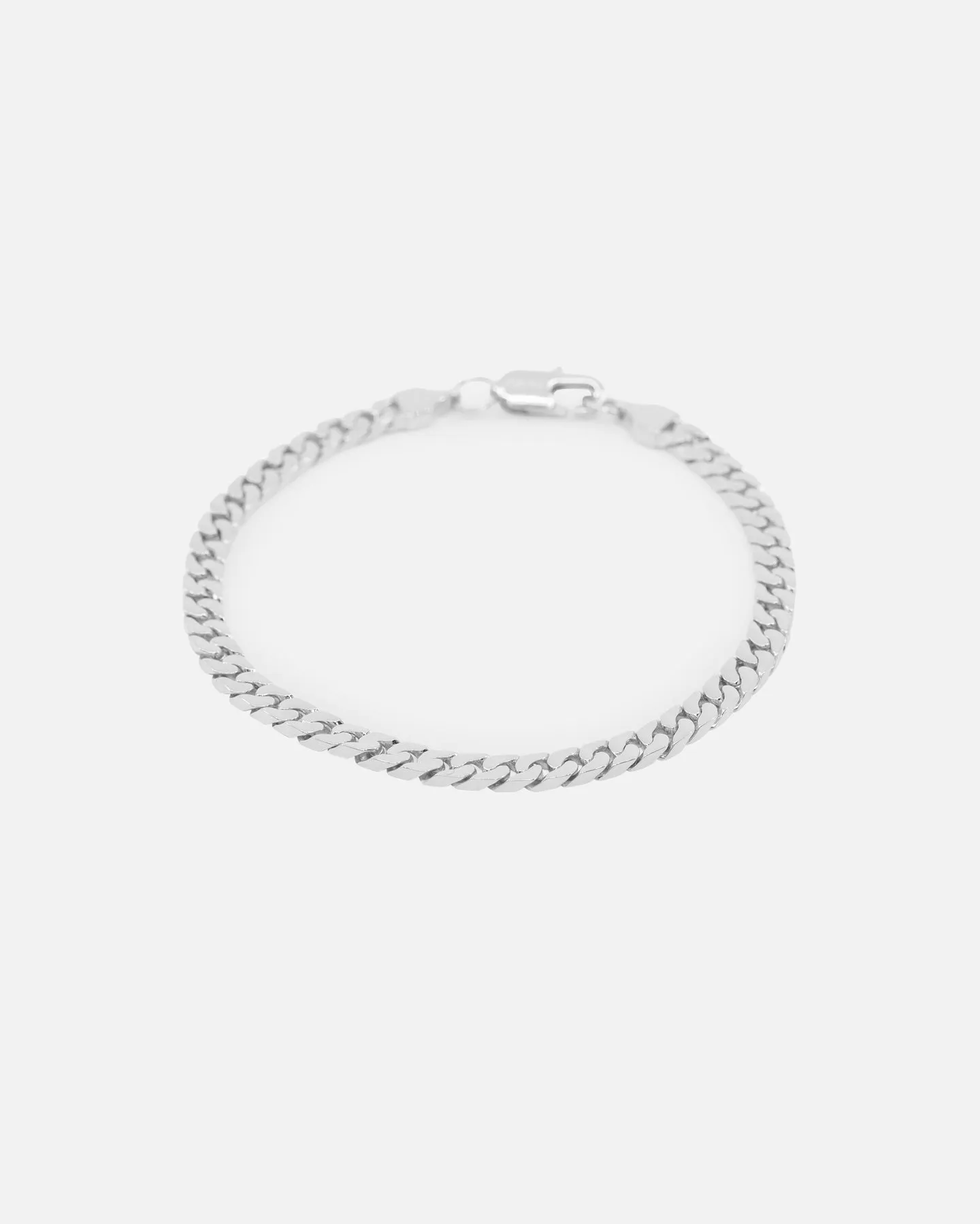 Saint Morta Flat Faced Curb Bracelet White Gold sold by Culture Kings