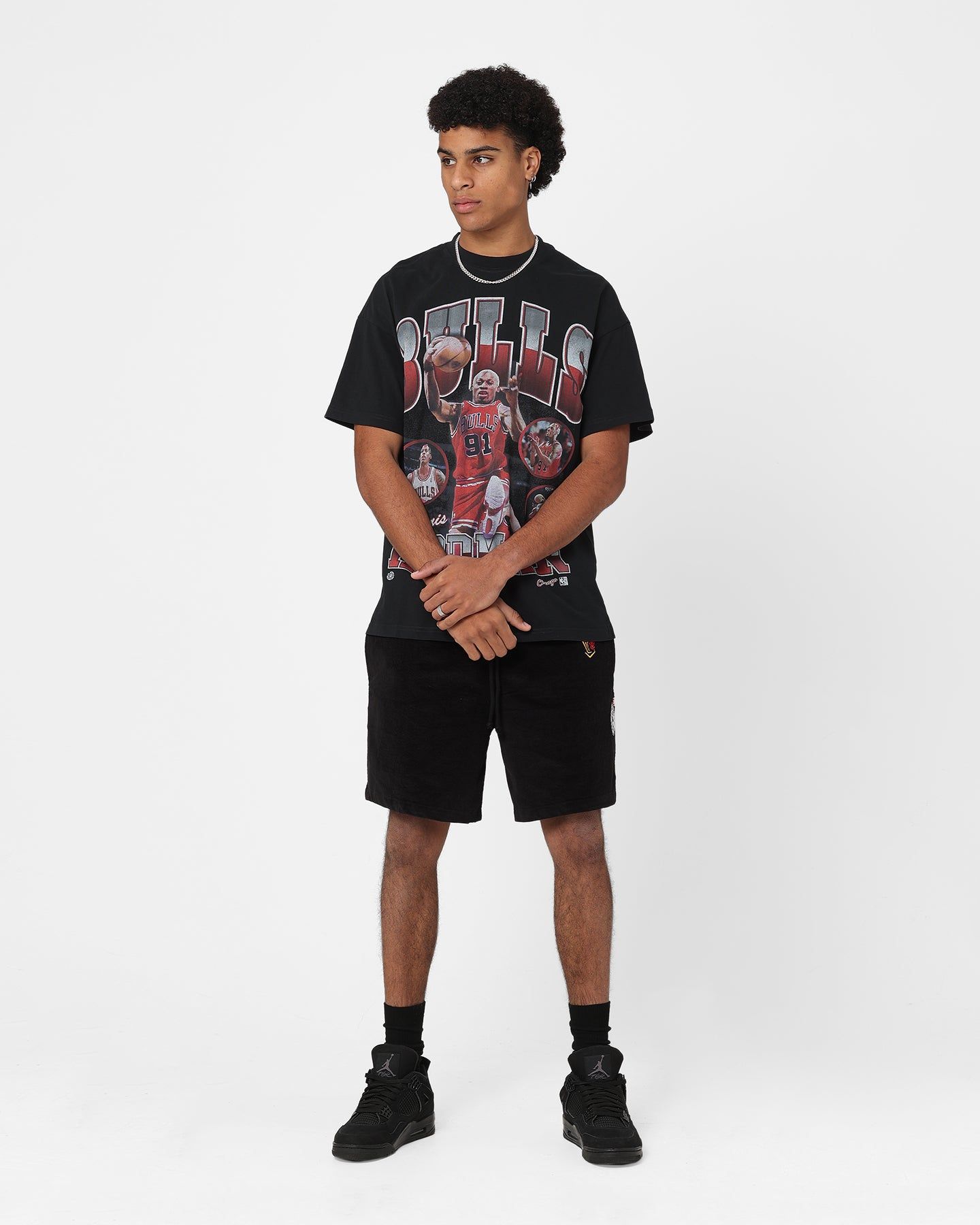 Mitchell & Ness Chicago Bulls Letterman Shorts Black sold by Culture Kings product image thumbnail 2