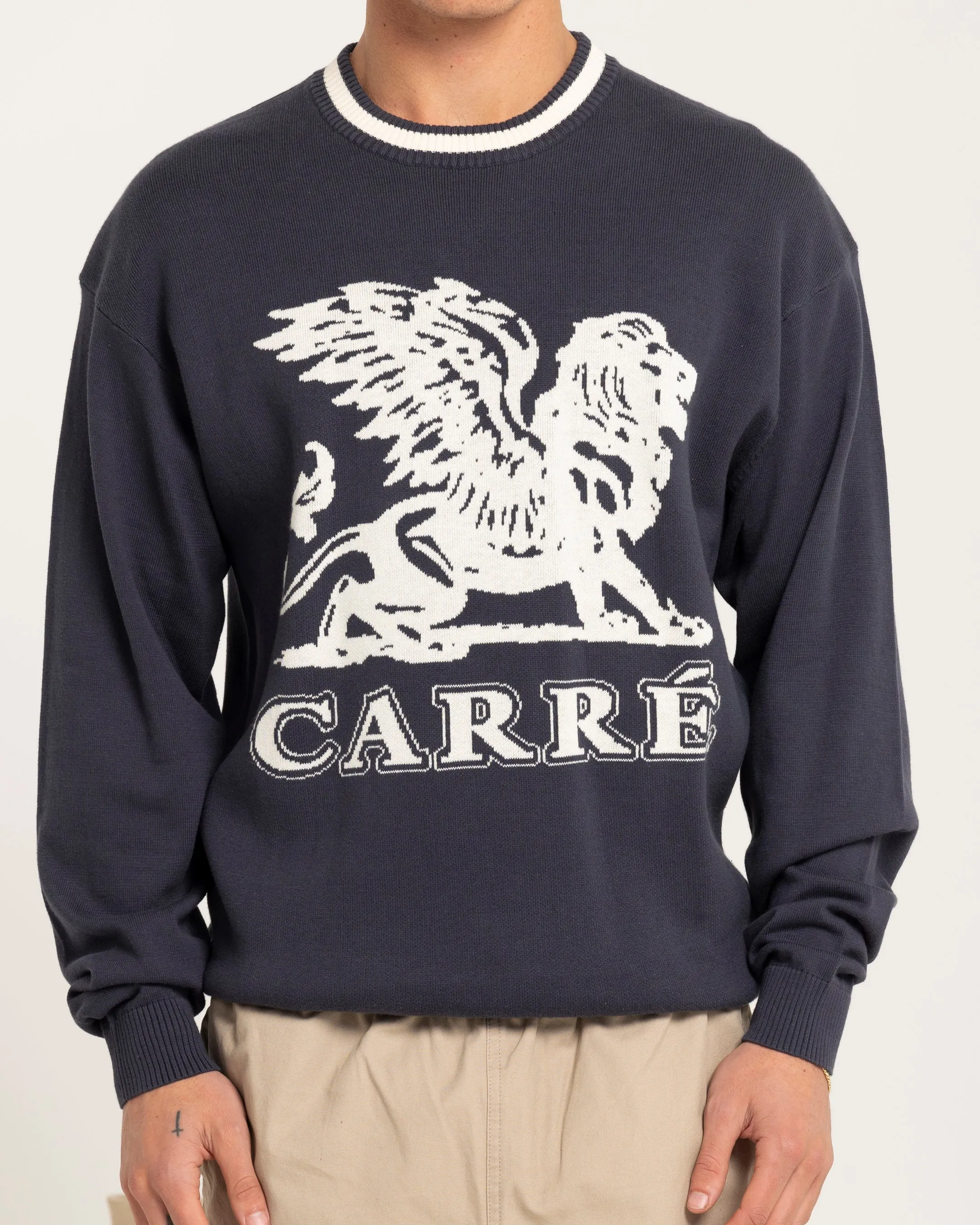 Carré Brave Knitted Sweater Navy sold by Culture Kings product image thumbnail 3