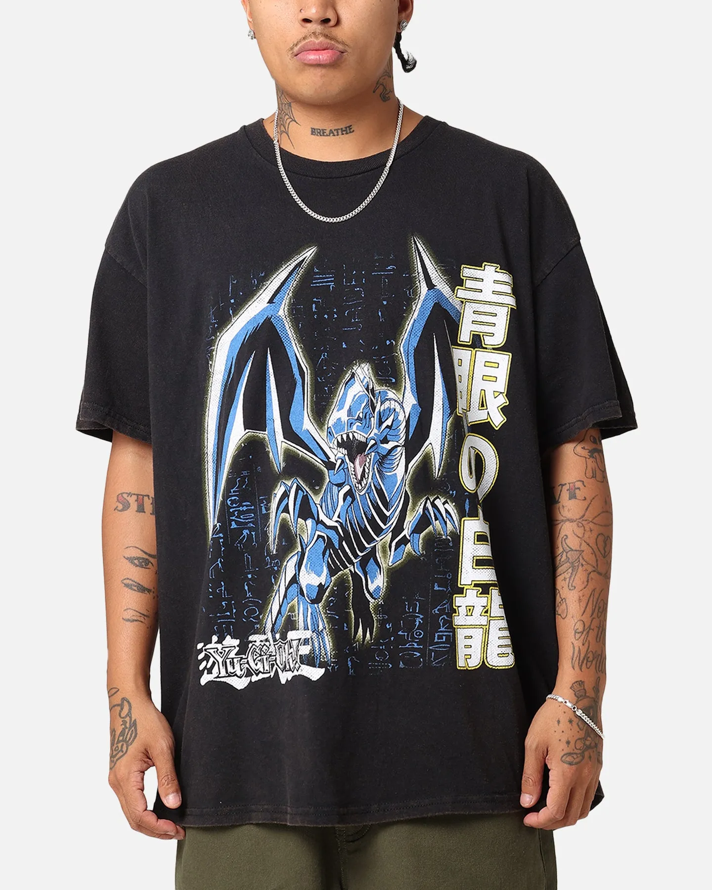 Goat Crew X Yu-Gi-Oh! Blue Eyes White Dragon T-Shirt Black Wash sold by Culture Kings