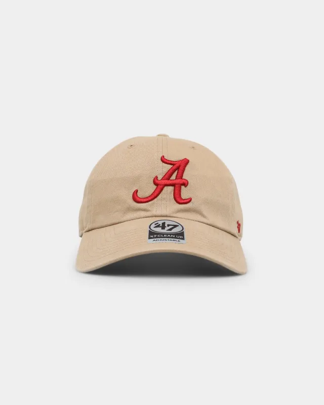 47 Brand Alabama Crimson '47 Clean Up Strapback Khaki sold by Culture Kings