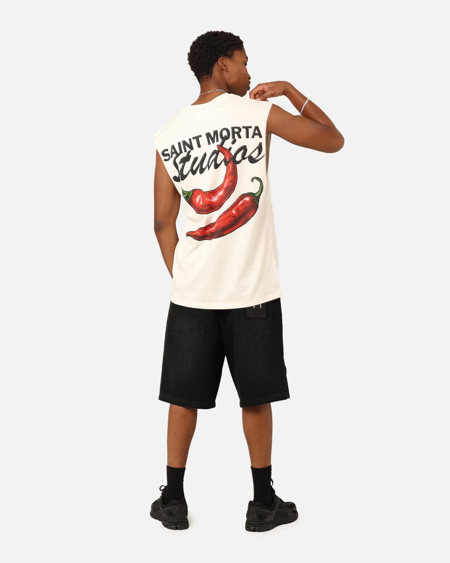 Saint Morta Chilli Fusion Muscle T-Shirt Off White sold by Culture Kings product image thumbnail 3