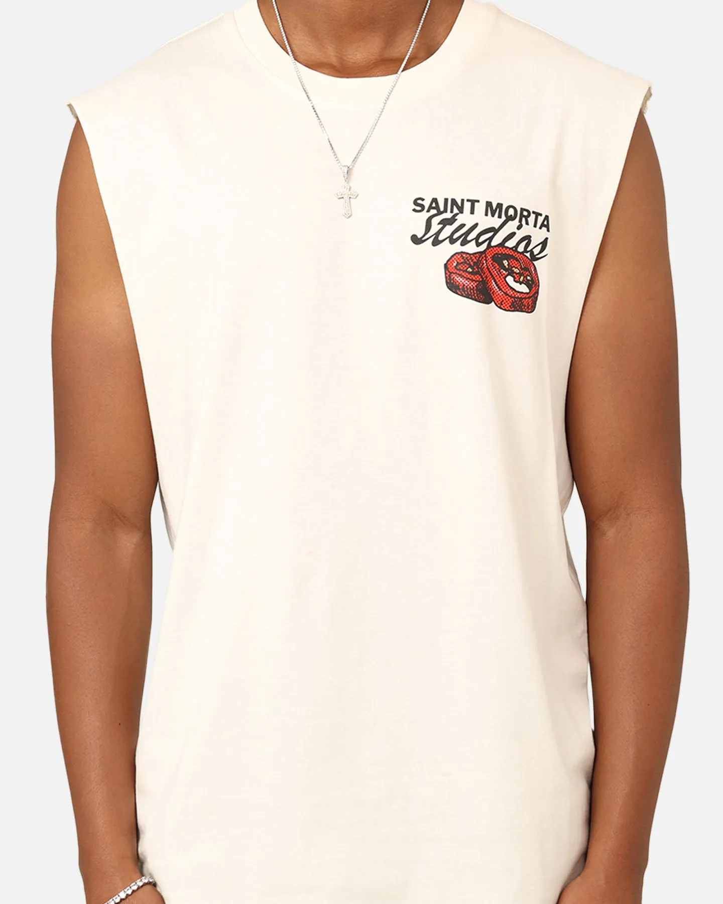 Saint Morta Chilli Fusion Muscle T-Shirt Off White sold by Culture Kings product image thumbnail 4