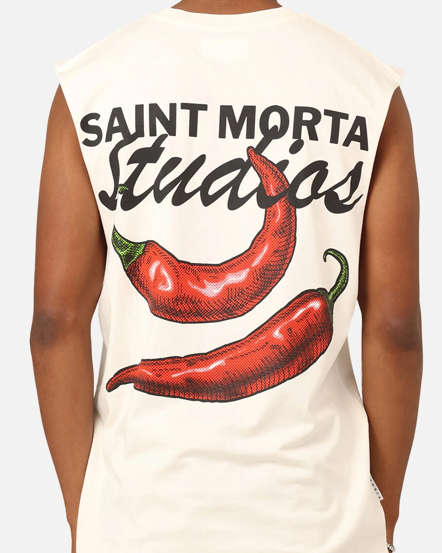 Saint Morta Chilli Fusion Muscle T-Shirt Off White sold by Culture Kings product image thumbnail 5