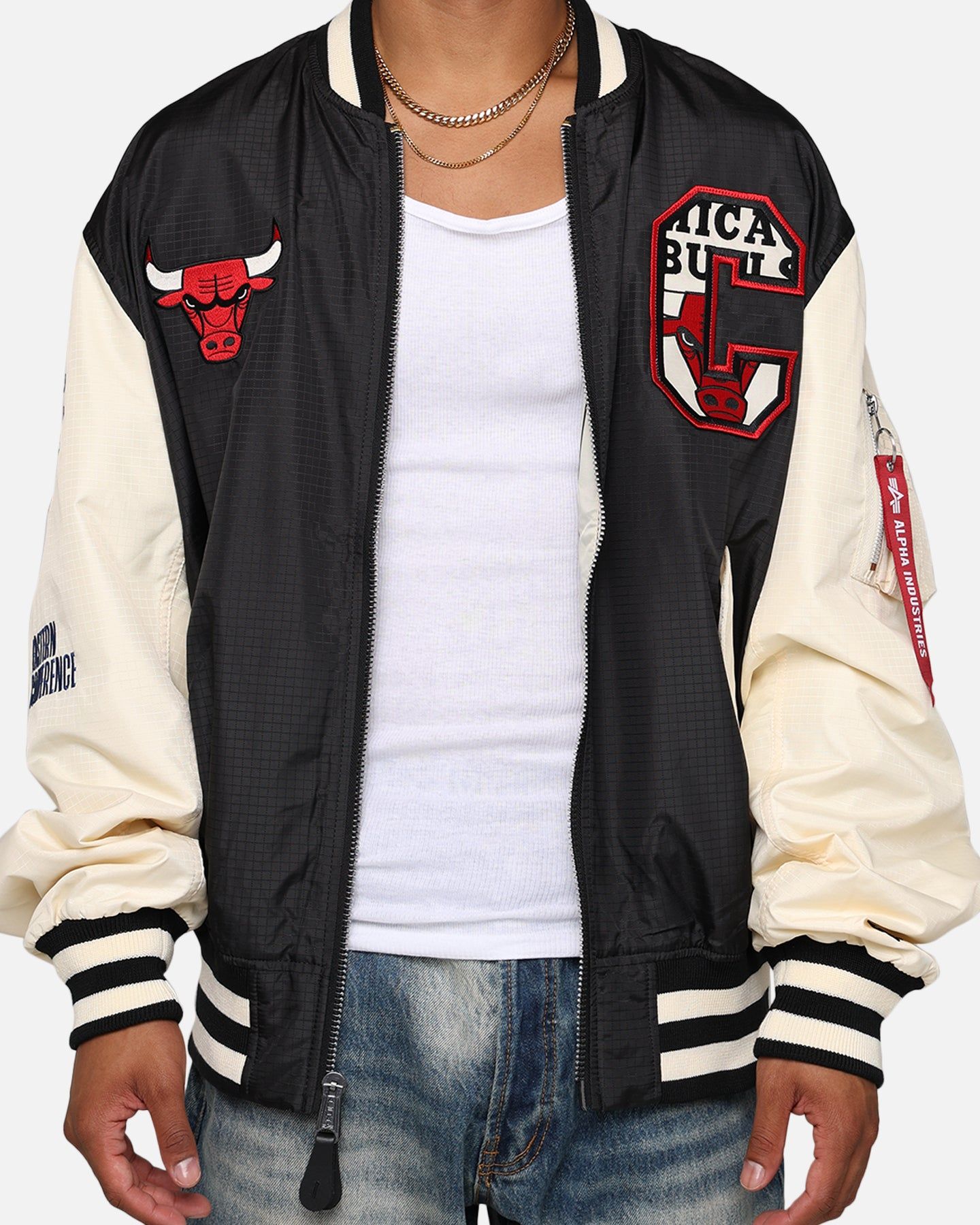 New Era X Alpha Industries Chicago Bulls L-2B Bomber Jacket Black sold by Culture Kings product image thumbnail 4