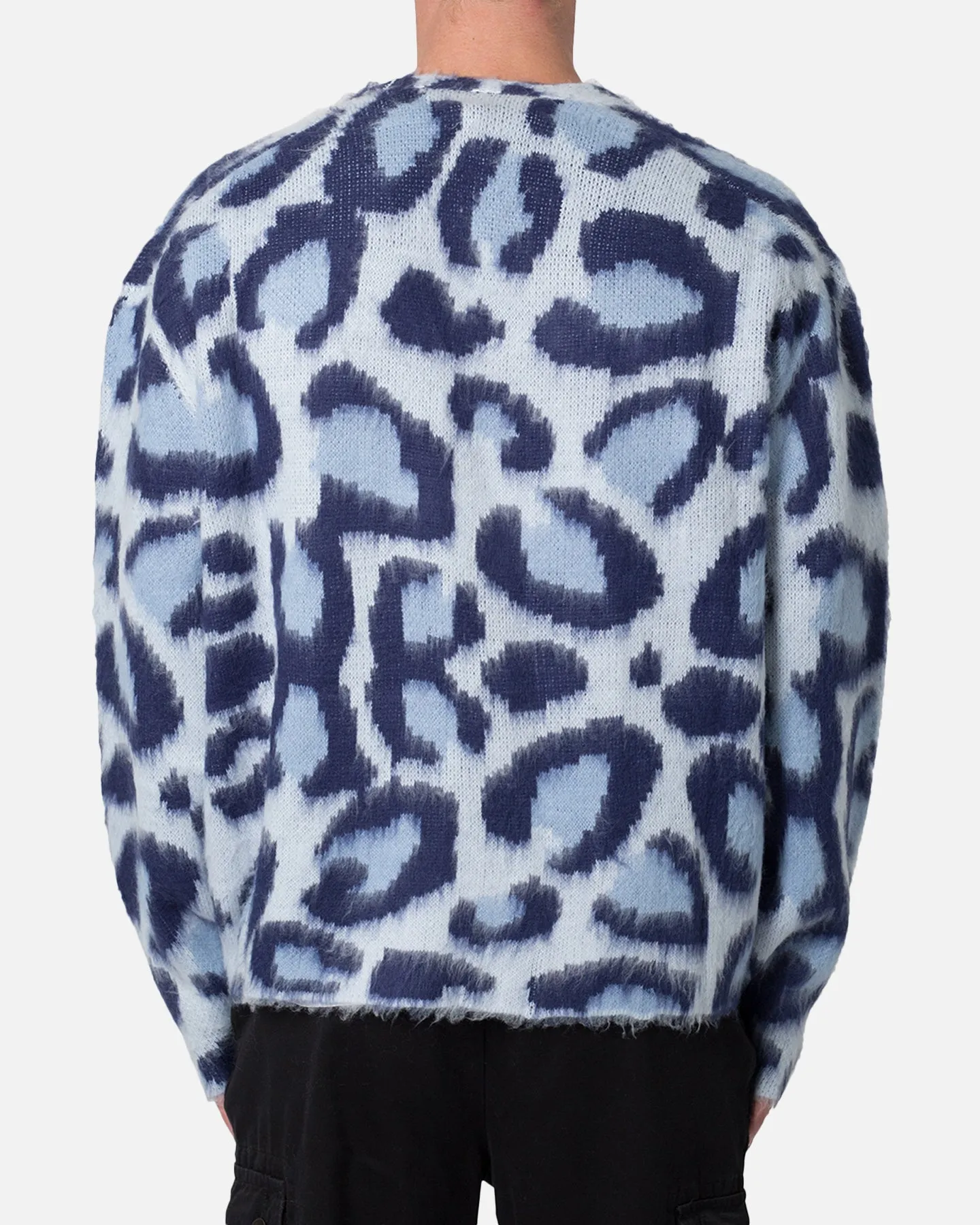 MNML Mohair Leopard Cardigan Sweater Blue sold by Culture Kings product image thumbnail 4