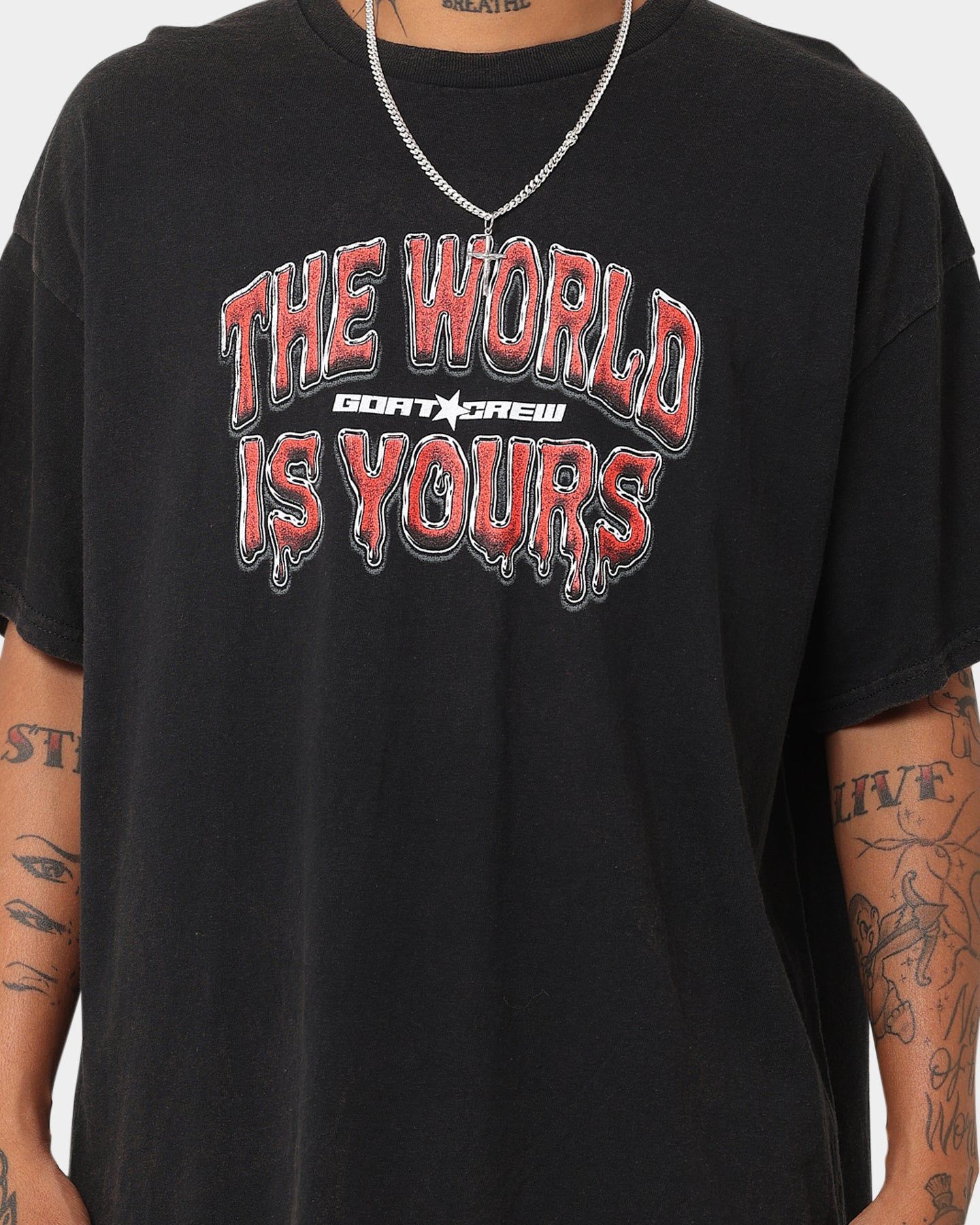 Goat Crew The World Is Yours Vintage T-Shirt Black Wash sold by Culture Kings product image thumbnail 4