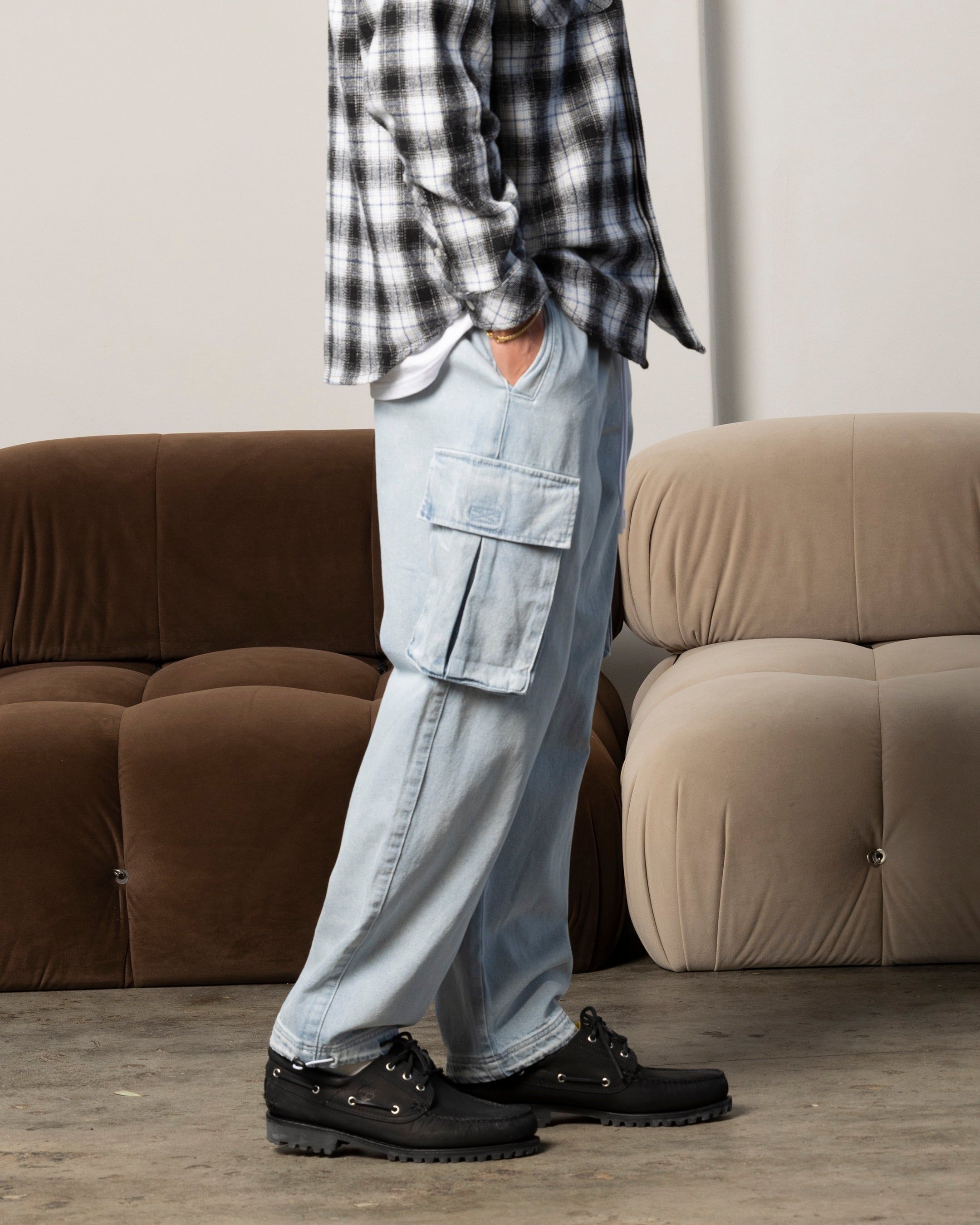 Carre Denim Superior Cargo Joggers Light Blue sold by Culture Kings product image thumbnail 5