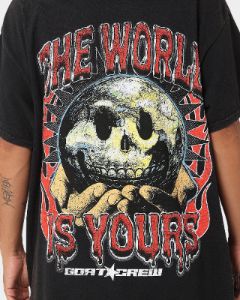 Goat Crew The World Is Yours Vintage T-Shirt Black Wash sold by Culture Kings