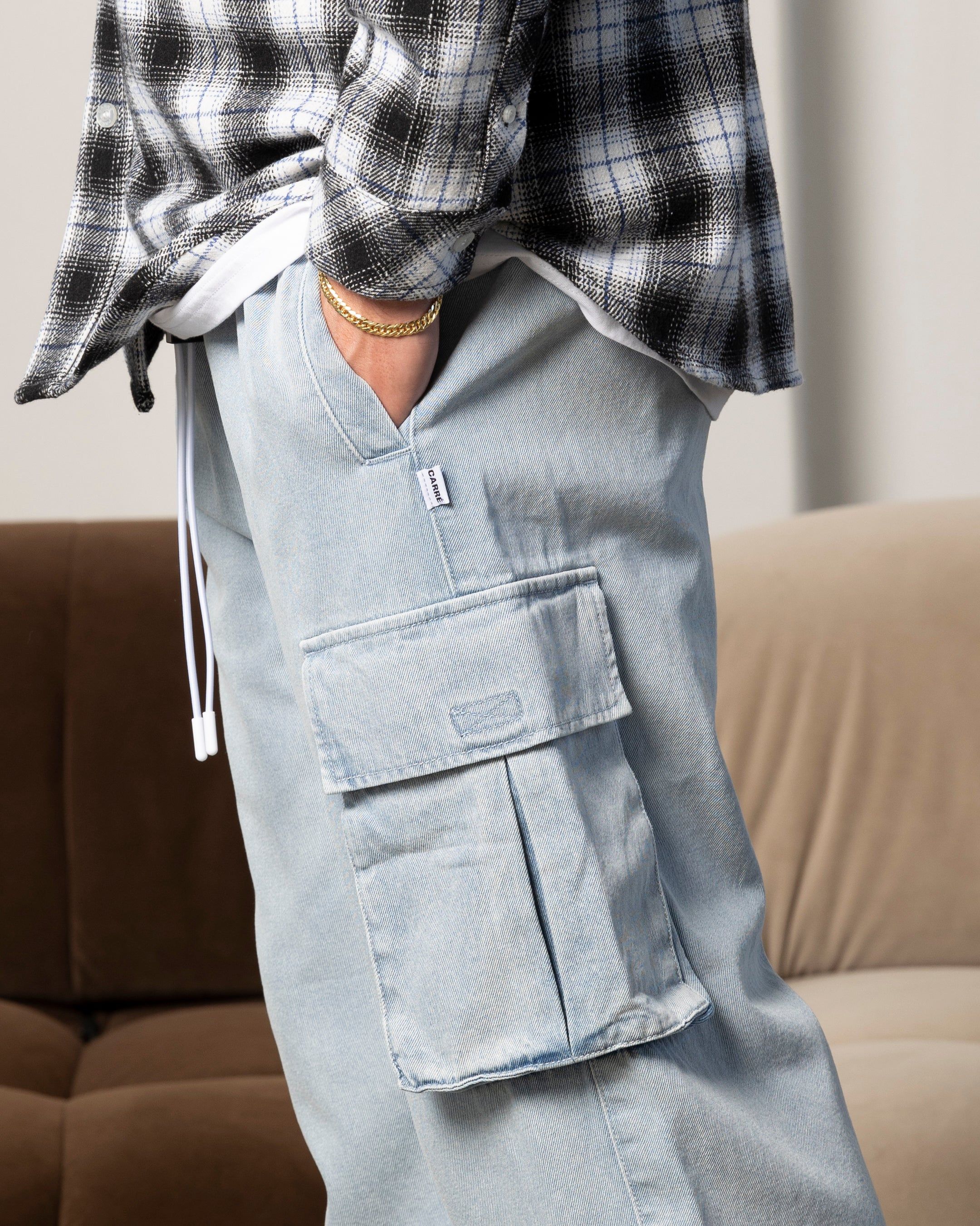 Carre Denim Superior Cargo Joggers Light Blue sold by Culture Kings product image thumbnail 4