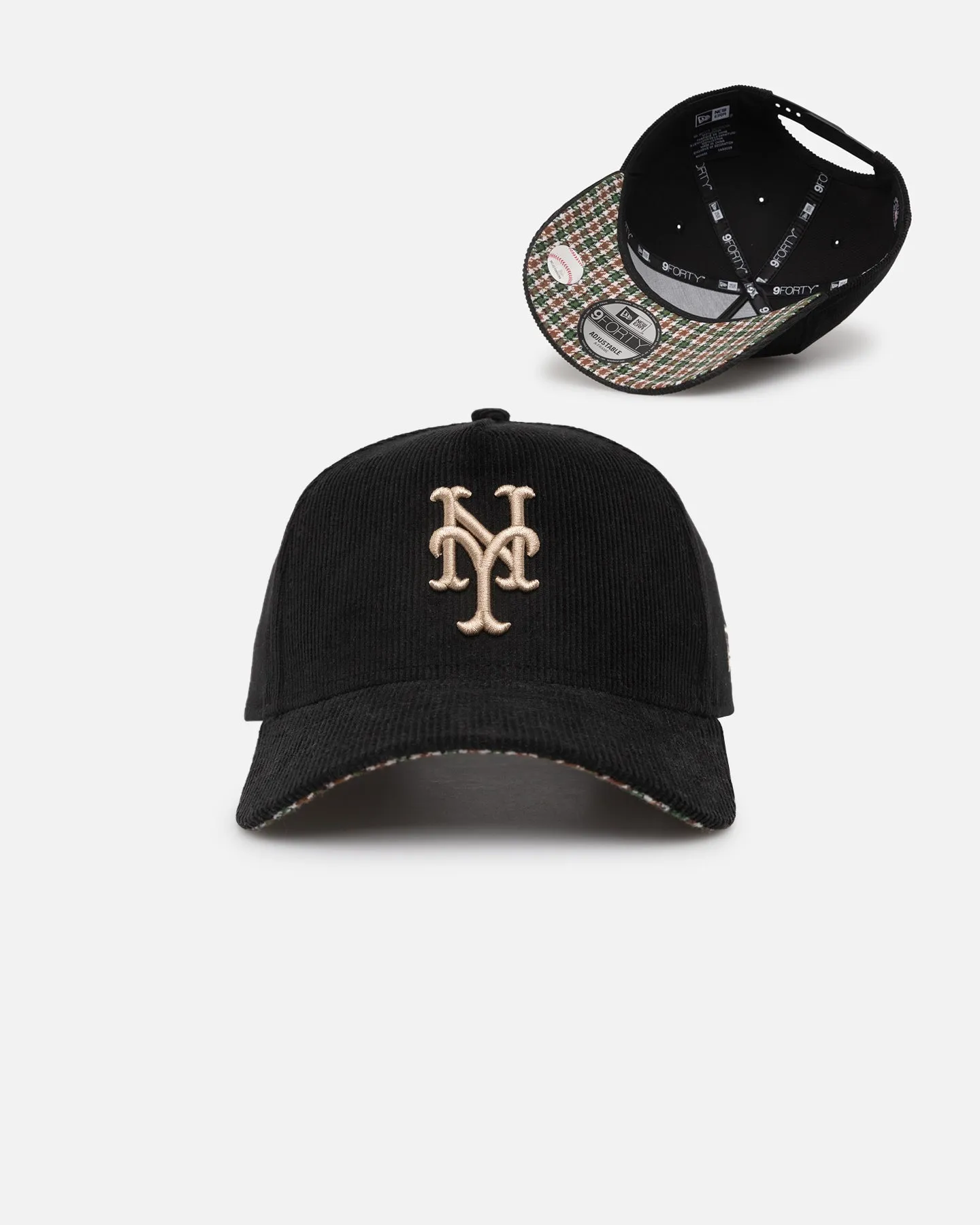 New Era New York Mets 'Black Cord Plaid UV' 9FORTY A-Frame Snapback Black/Plaid sold by Culture Kings