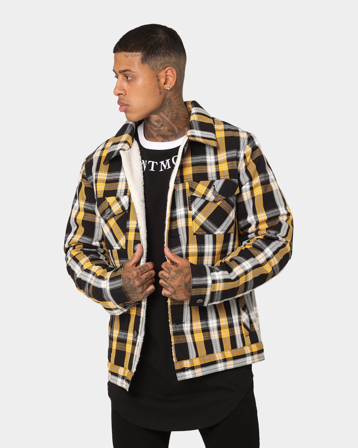 Saint Morta Prima Sherpa Jacket Black/Yellow sold by Culture Kings
