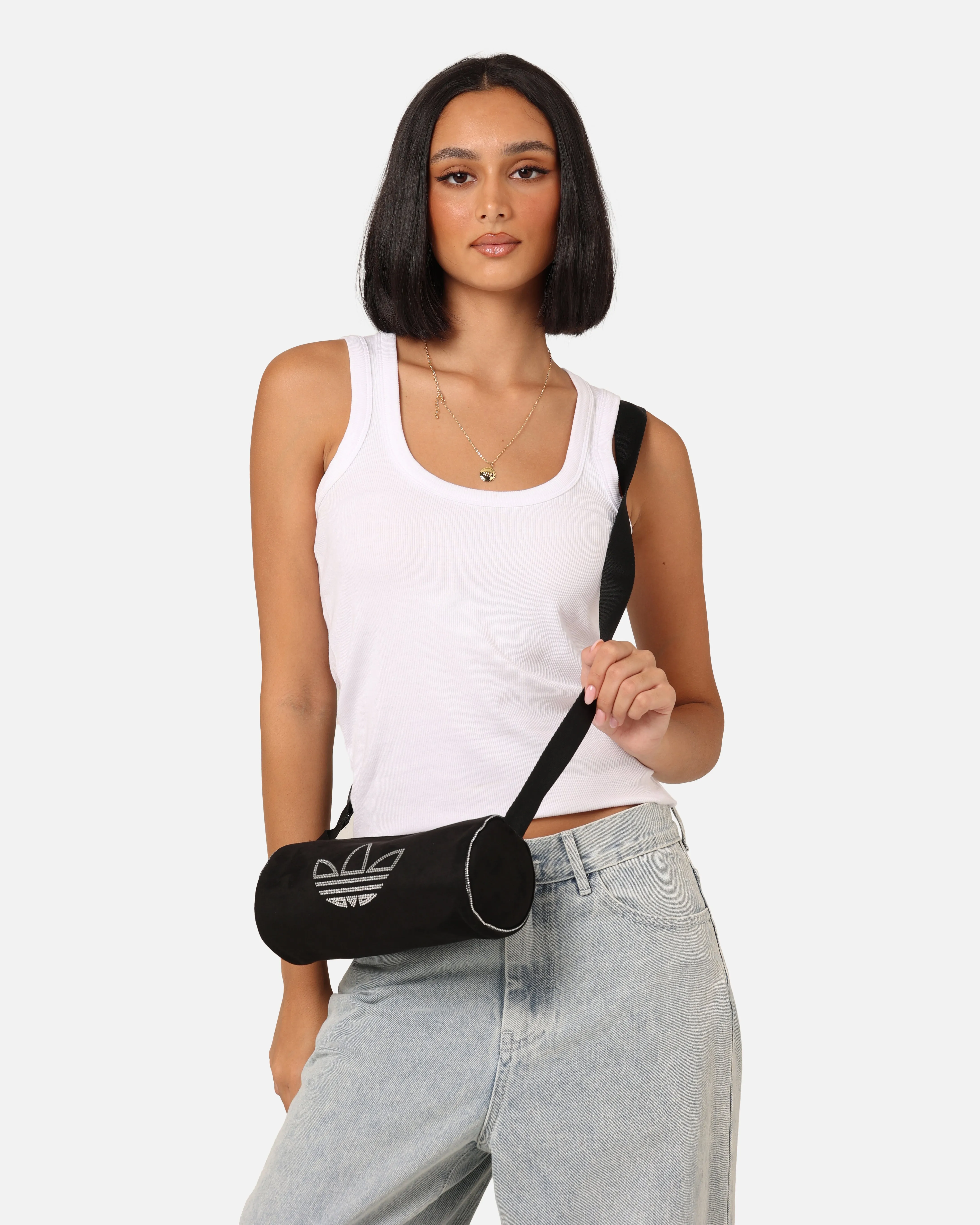 Adidas Rhinestones Fake Suede Mini Duffel Bag Black sold by Culture Kings