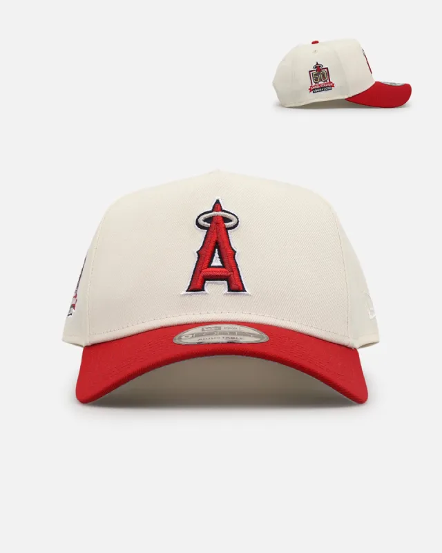 New Era Los Angeles Angels 'Team Color Visor' 9FORTY A-Frame Snapback Chrome sold by Culture Kings