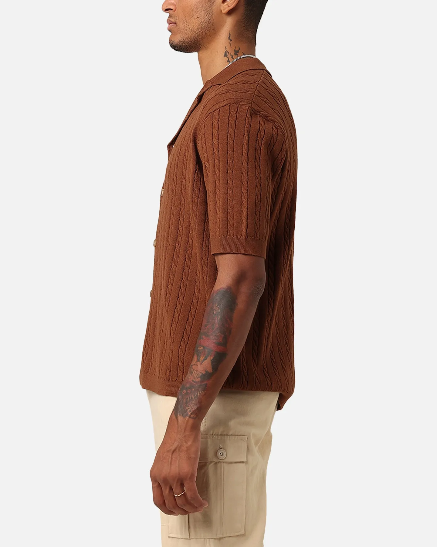 XXIII Terry Knit Button Up Shirt Brown sold by Culture Kings product image thumbnail 5