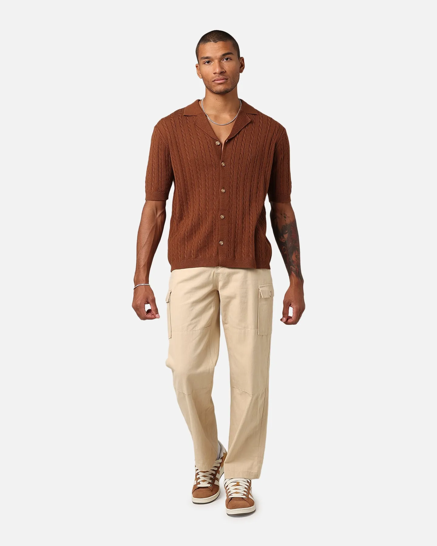 XXIII Terry Knit Button Up Shirt Brown sold by Culture Kings product image thumbnail 2