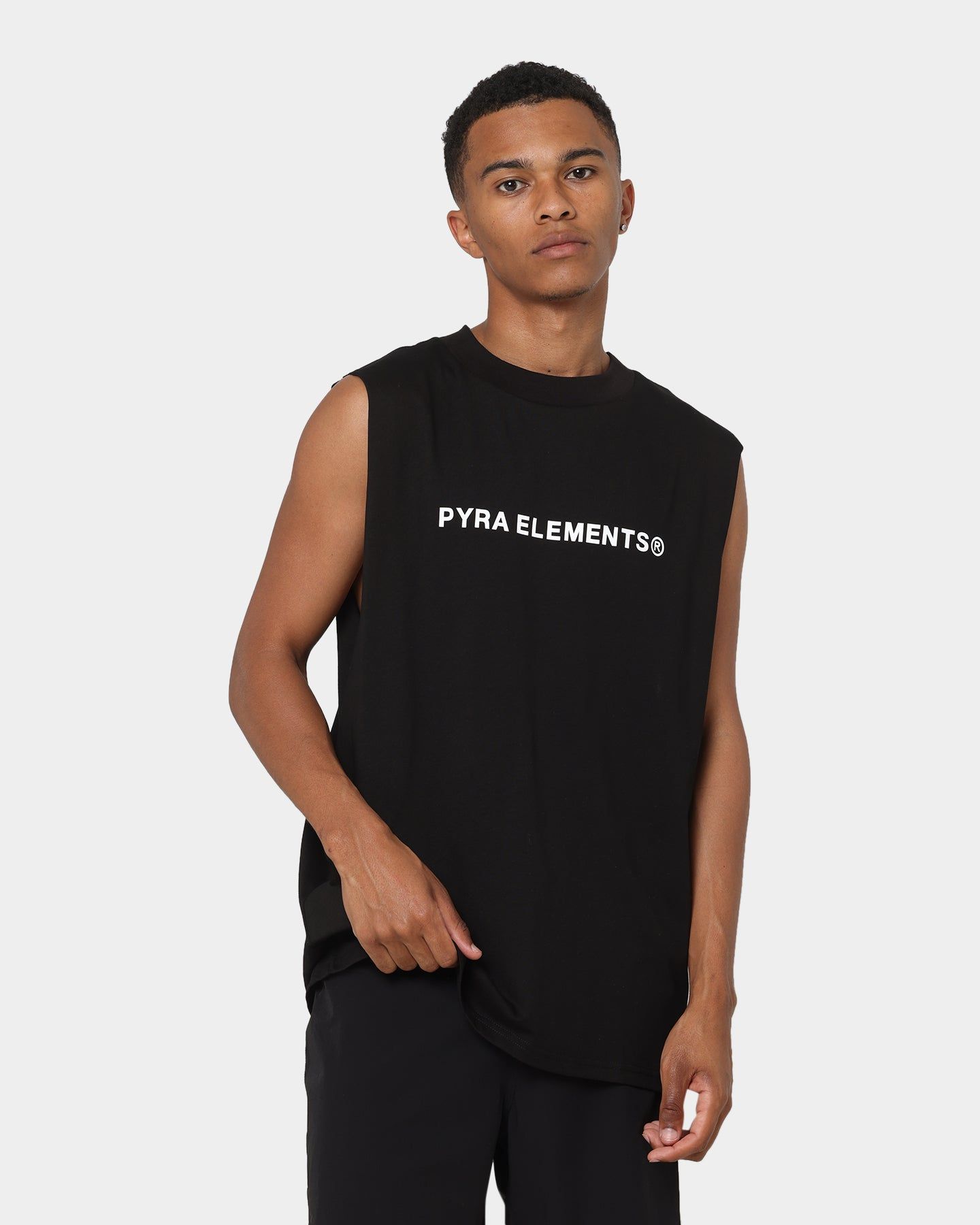 PYRA Elements Logo Tank Singlet Black/White sold by Culture Kings