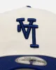 New Era Los Angeles Dodgers 'Upside Down LA Logo' 9FORTY A-Frame Snapback Chrome/Dark Royal sold by Culture Kings