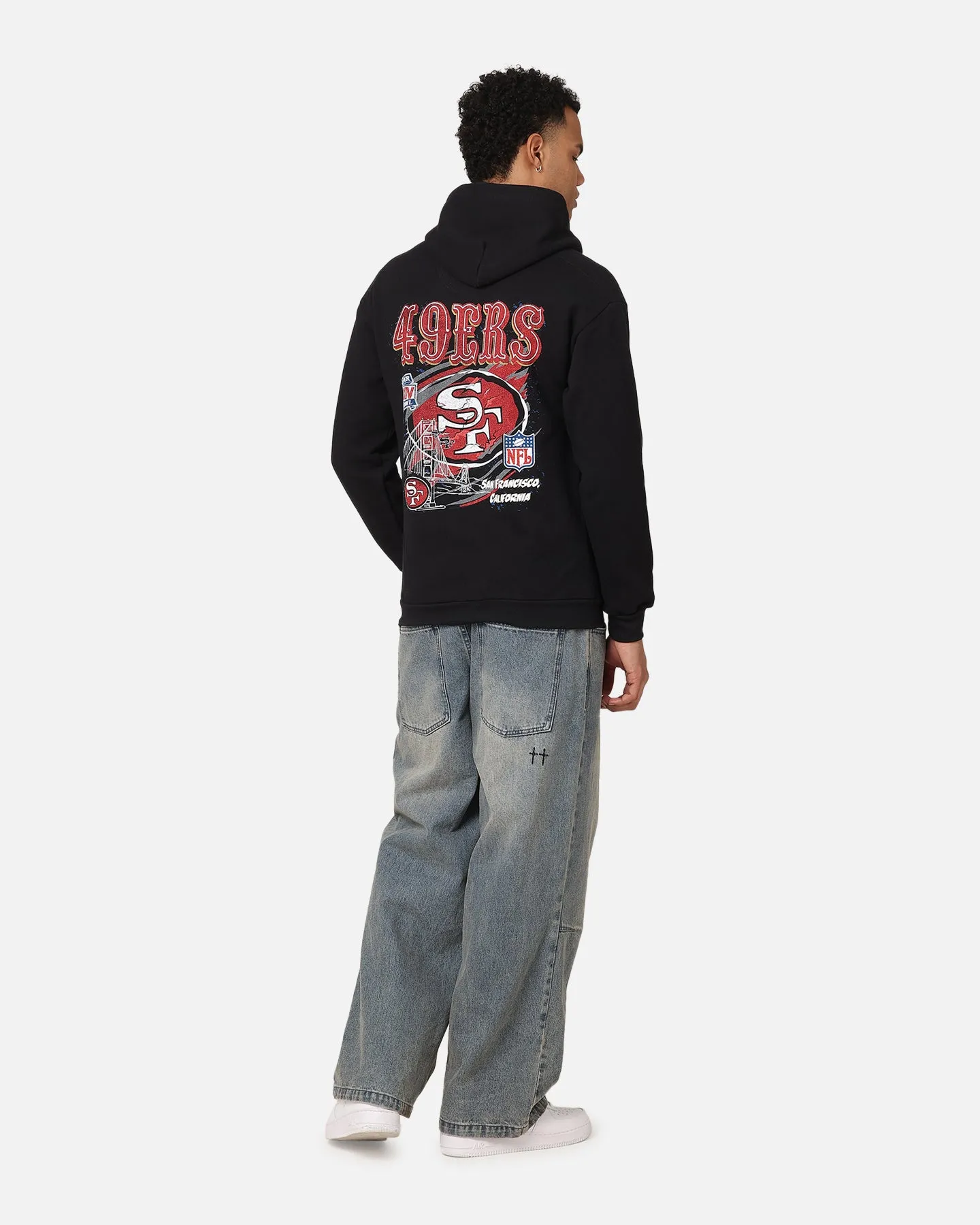 Mitchell & Ness San Francisco 49ers Flames Hoodie Faded Black sold by Culture Kings product image thumbnail 4