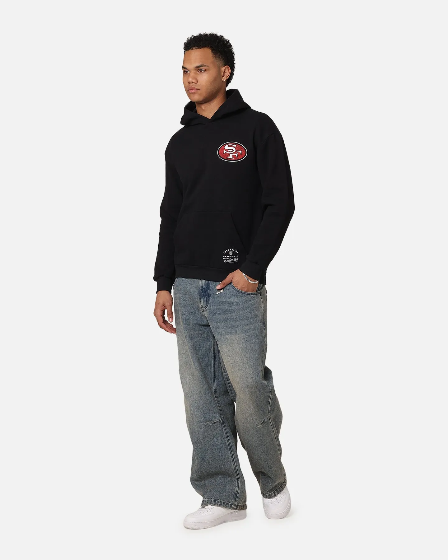 Mitchell & Ness San Francisco 49ers Flames Hoodie Faded Black sold by Culture Kings product image thumbnail 3