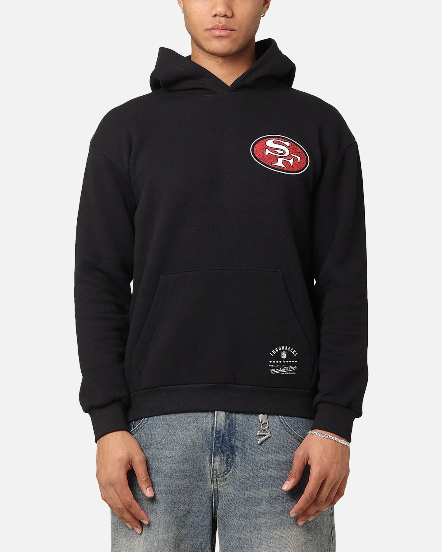 Mitchell & Ness San Francisco 49ers Flames Hoodie Faded Black sold by Culture Kings product image thumbnail 2