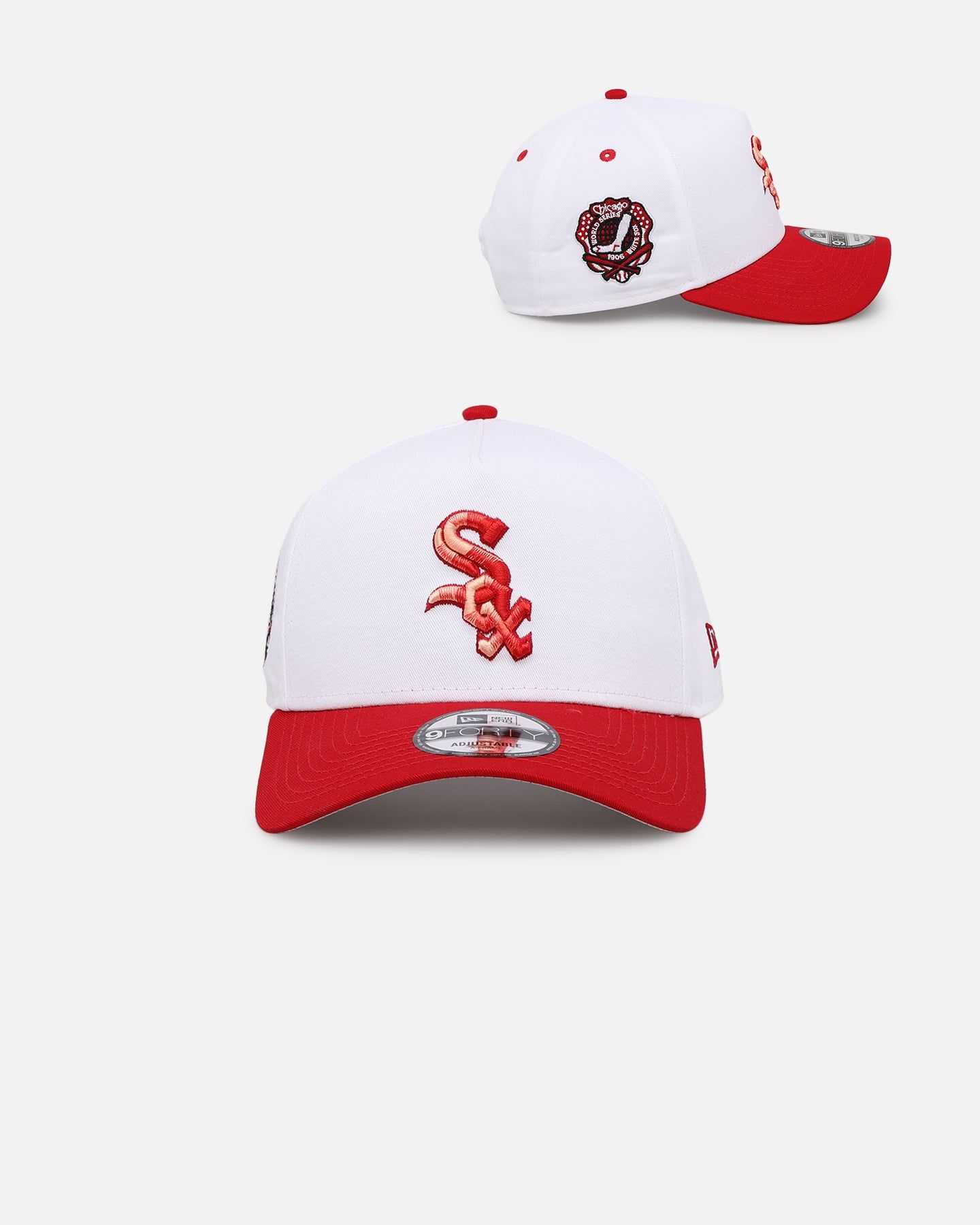 New Era Chicago White Sox 'Satin Blaze' 9FORTY A-Frame Snapback White/Scarlet sold by Culture Kings