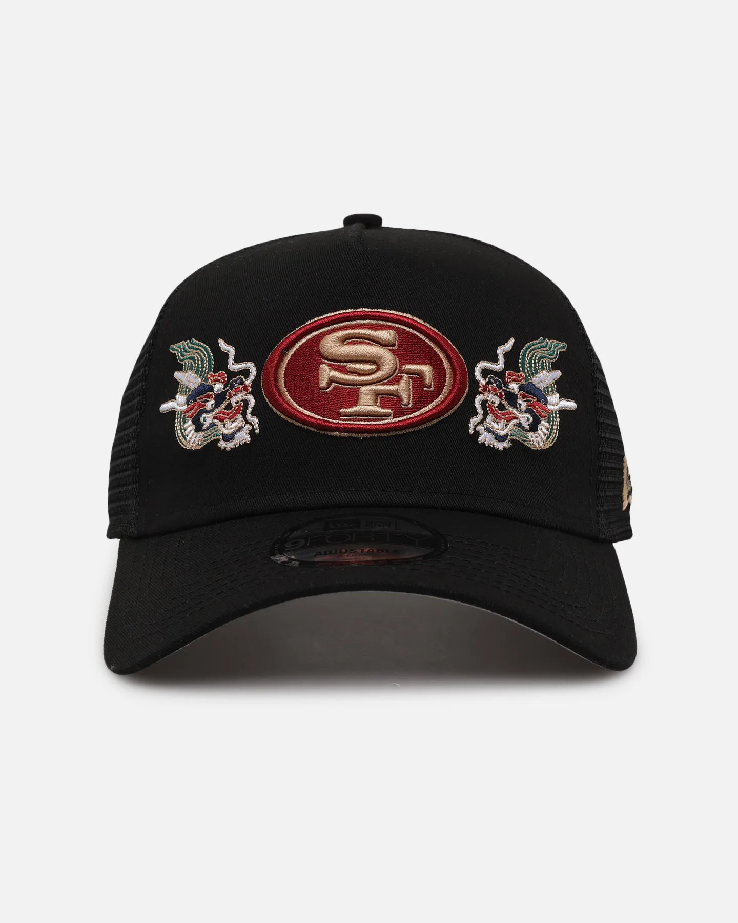 New Era San Francisco 49ers 'Dragon Collection 2.0' 9FORTY A-Frame Trucker Snapback Black sold by Culture Kings