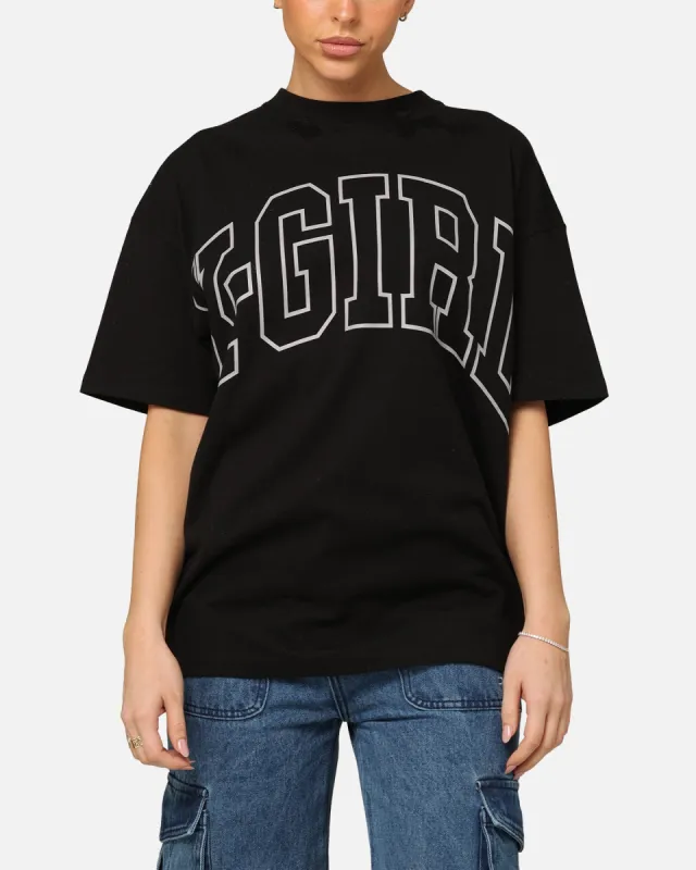 X-Girl Women's College Oversized T-Shirt Black sold by Culture Kings