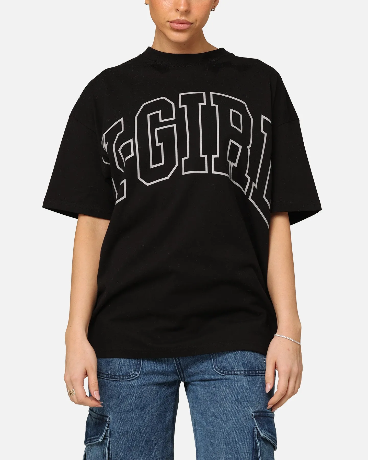 X-Girl Women's College Oversized T-Shirt Black sold by Culture Kings