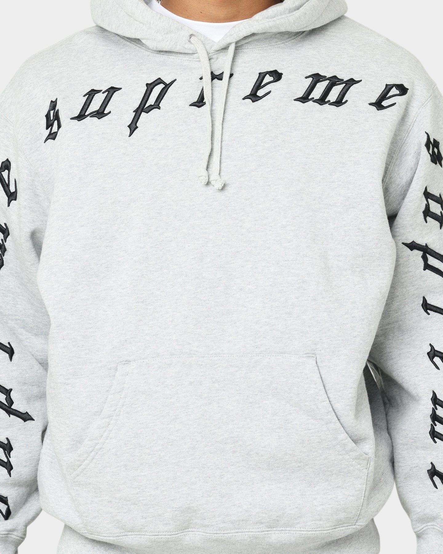 Supreme Raised Embroidery Hooded Sweatshirt Heather Grey sold by Culture Kings product image thumbnail 3