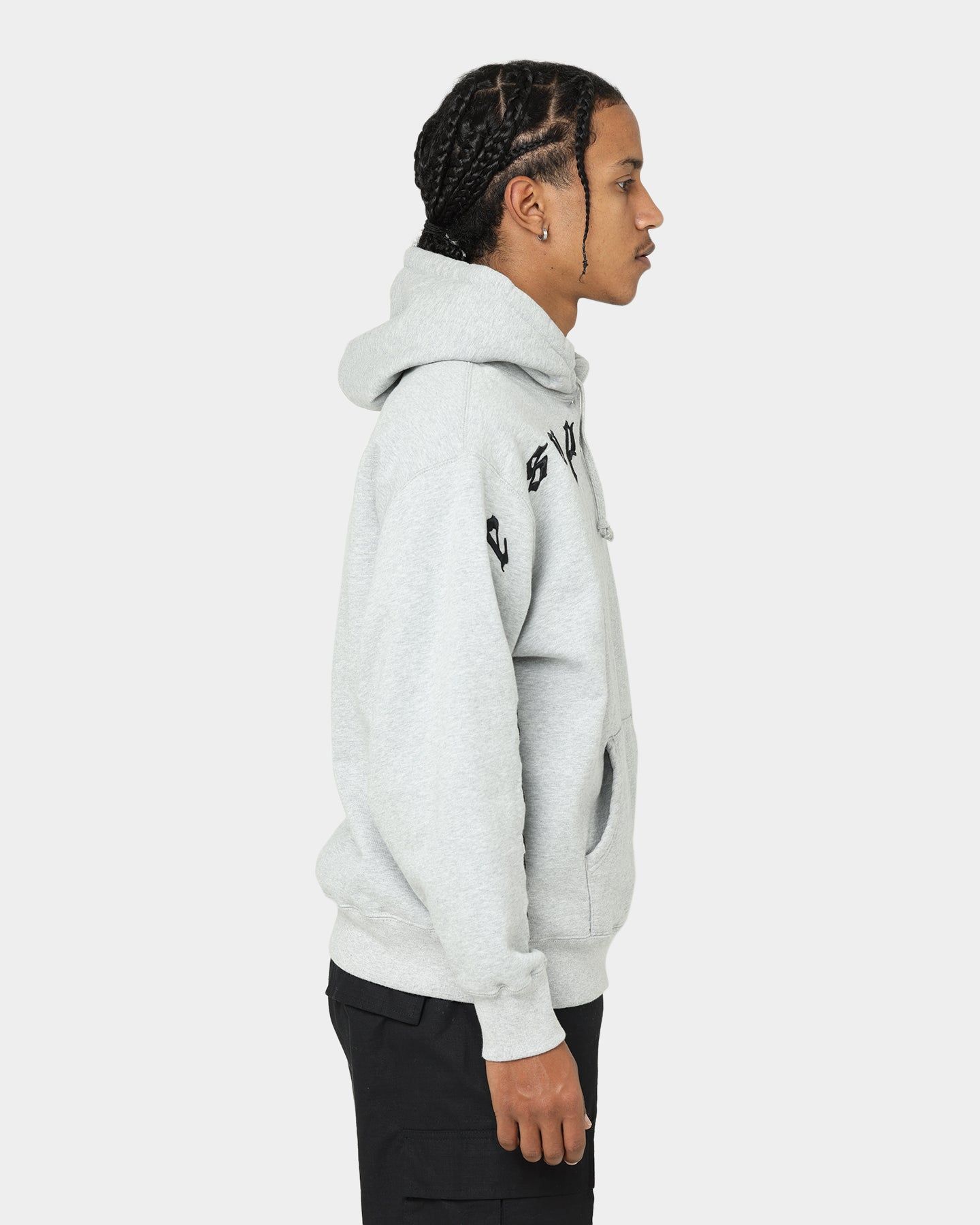 Supreme Raised Embroidery Hooded Sweatshirt Heather Grey sold by Culture Kings product image thumbnail 5