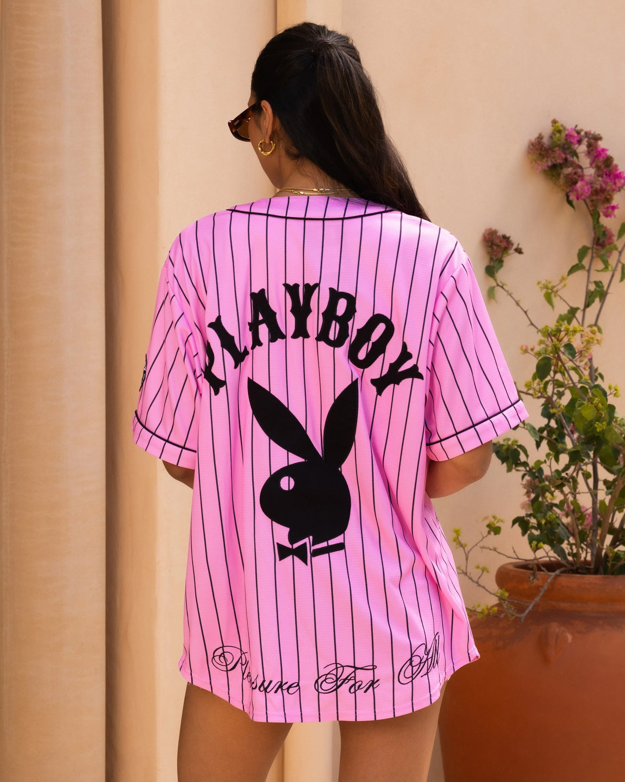 Playboy By Culture Kings Bunny Baseball Shirt Jersey Pink sold by Culture Kings product image thumbnail 2