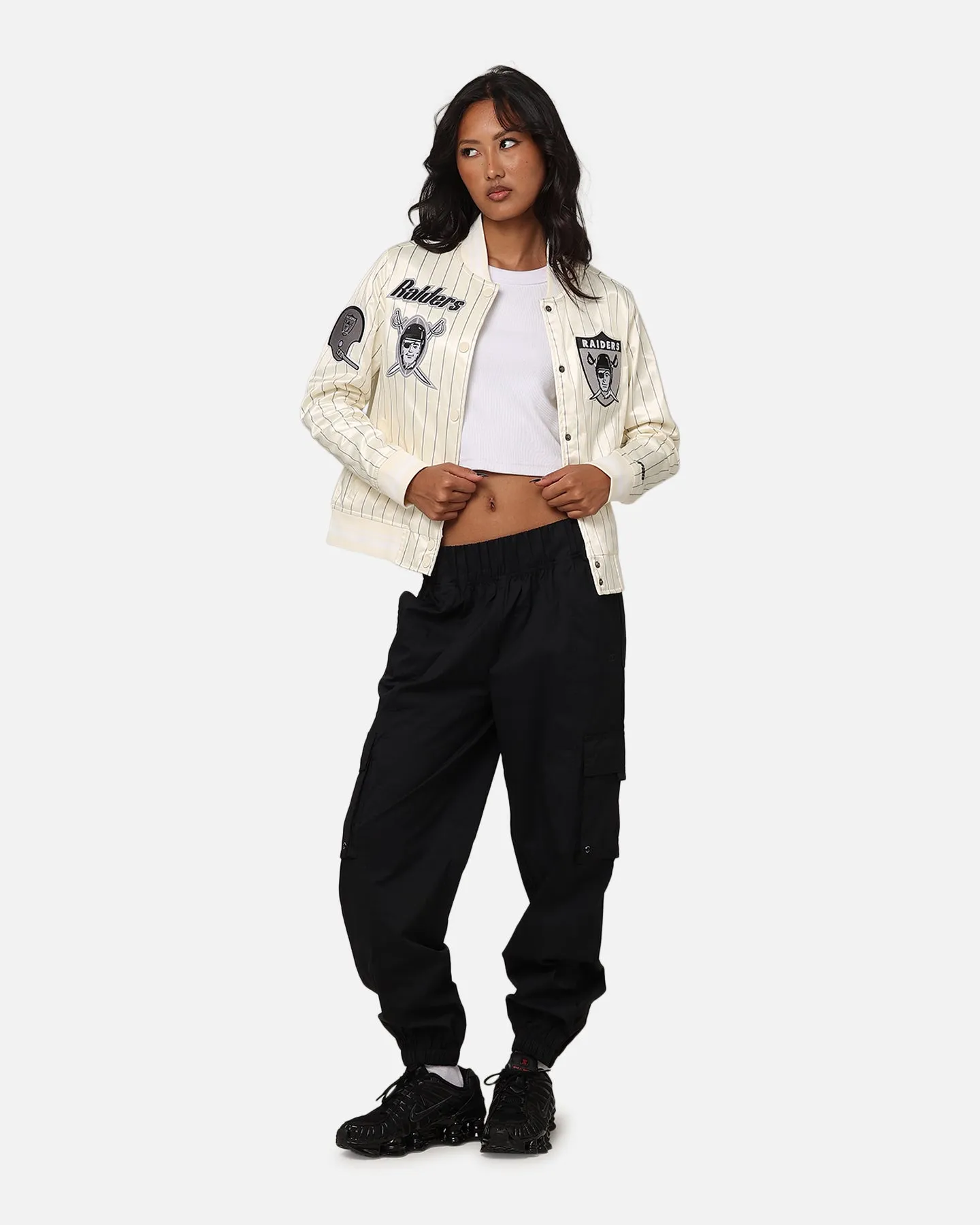 Pro Standard Women's Las Vegas Raiders Satin Jacket Eggshell/Grey sold by Culture Kings product image thumbnail 3