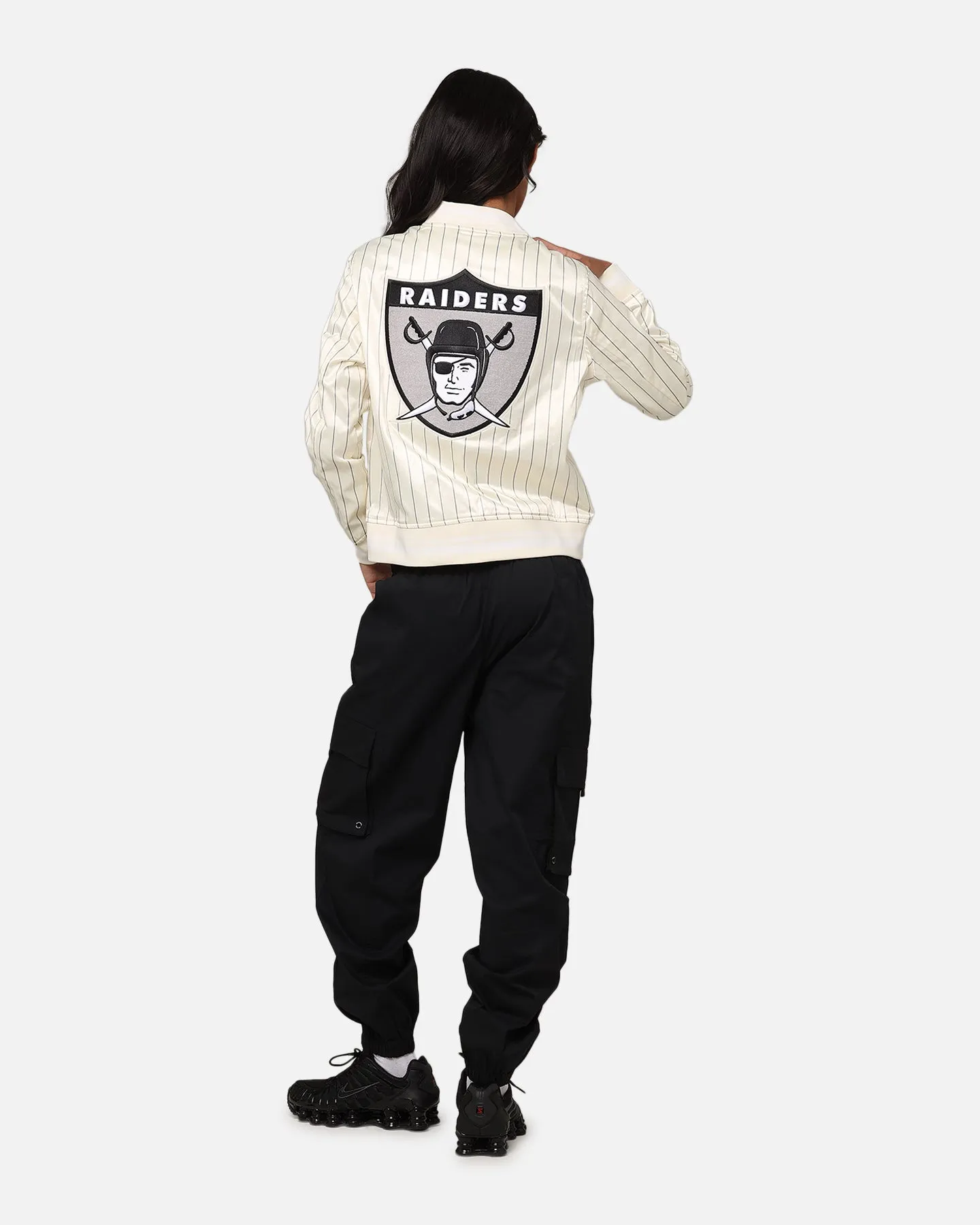 Pro Standard Women's Las Vegas Raiders Satin Jacket Eggshell/Grey sold by Culture Kings product image thumbnail 4