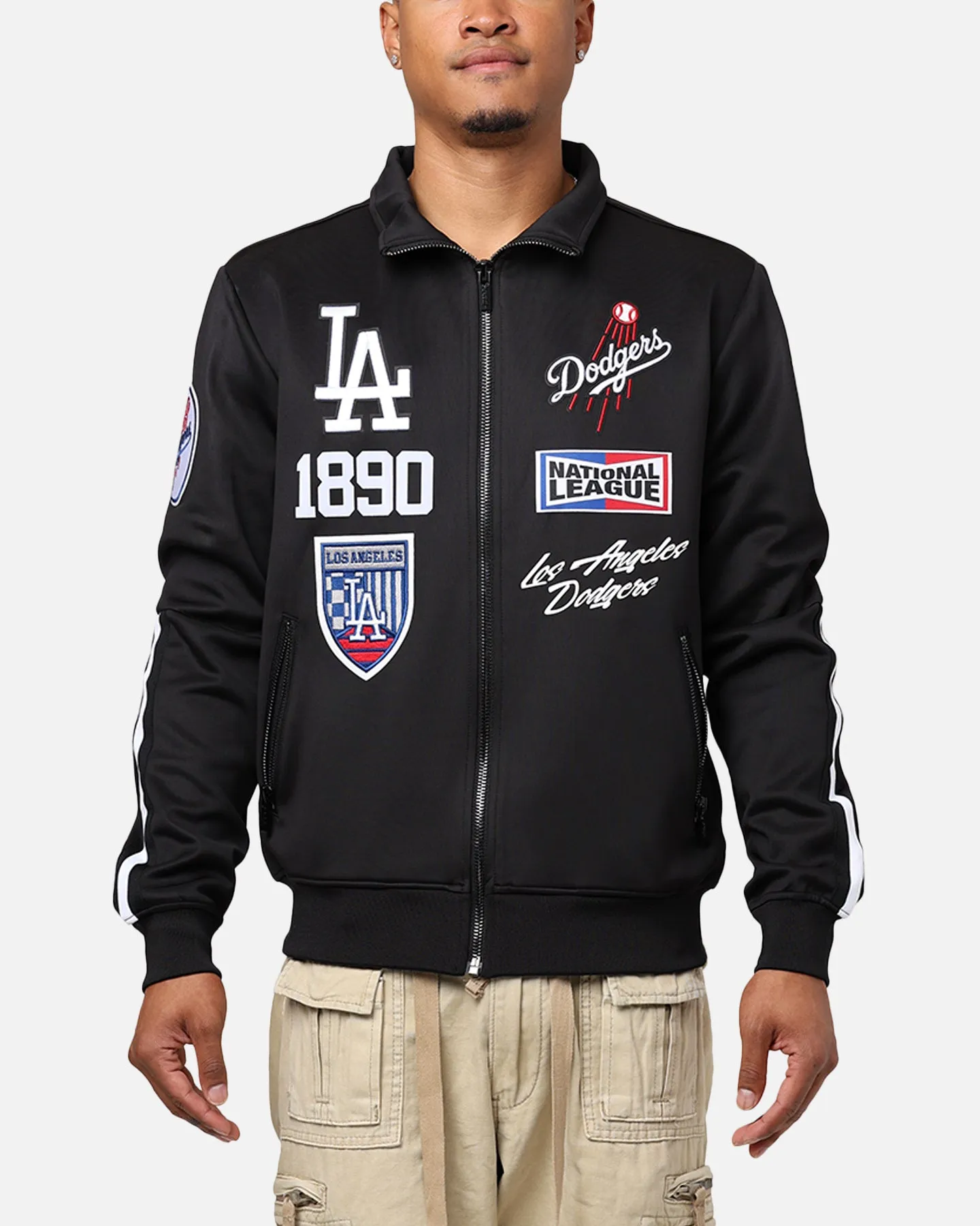 Pro Standard Los Angeles Dodgers Fast Lane Track Jacket Black sold by Culture Kings
