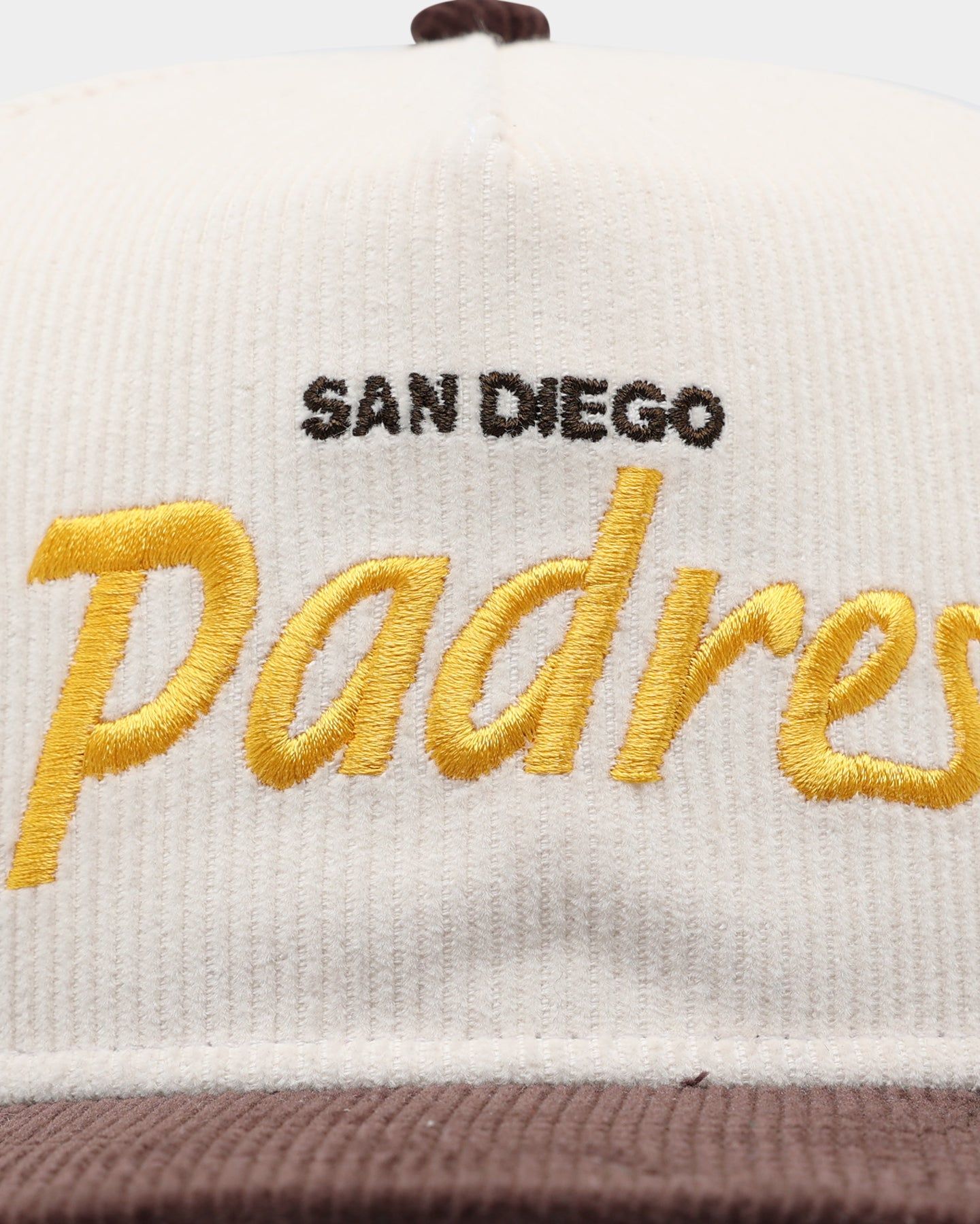 New Era San Diego Padres 'Chrome Corduroy Throwback Script' Golfer Snapback Chrome White sold by Culture Kings product image thumbnail 5