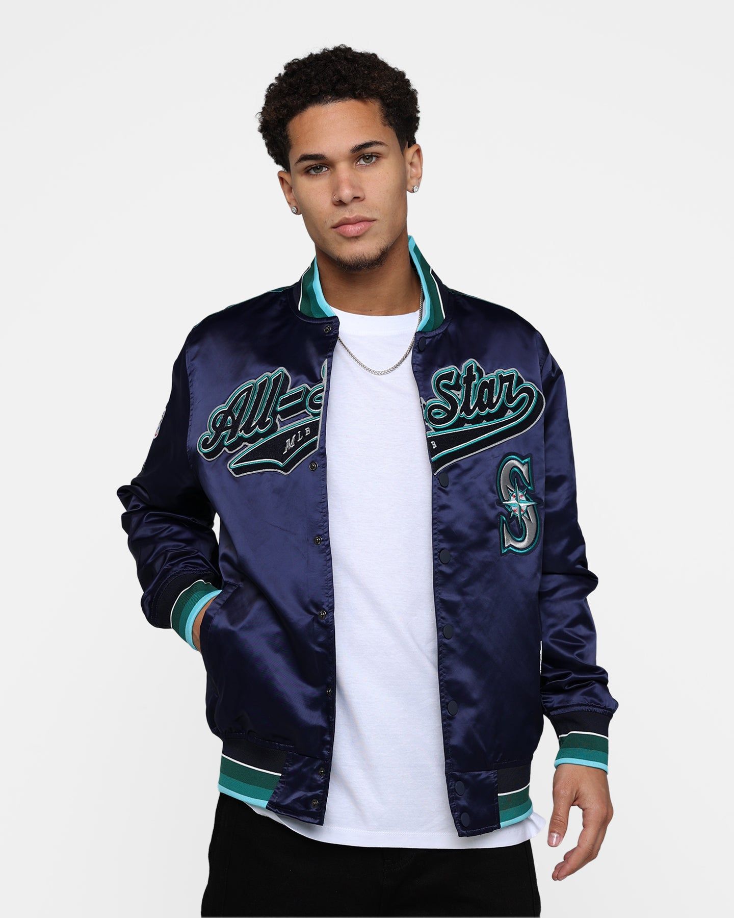Pro Standard MLB All Star Satin Rib Jacket Navy sold by Culture Kings product image thumbnail 2