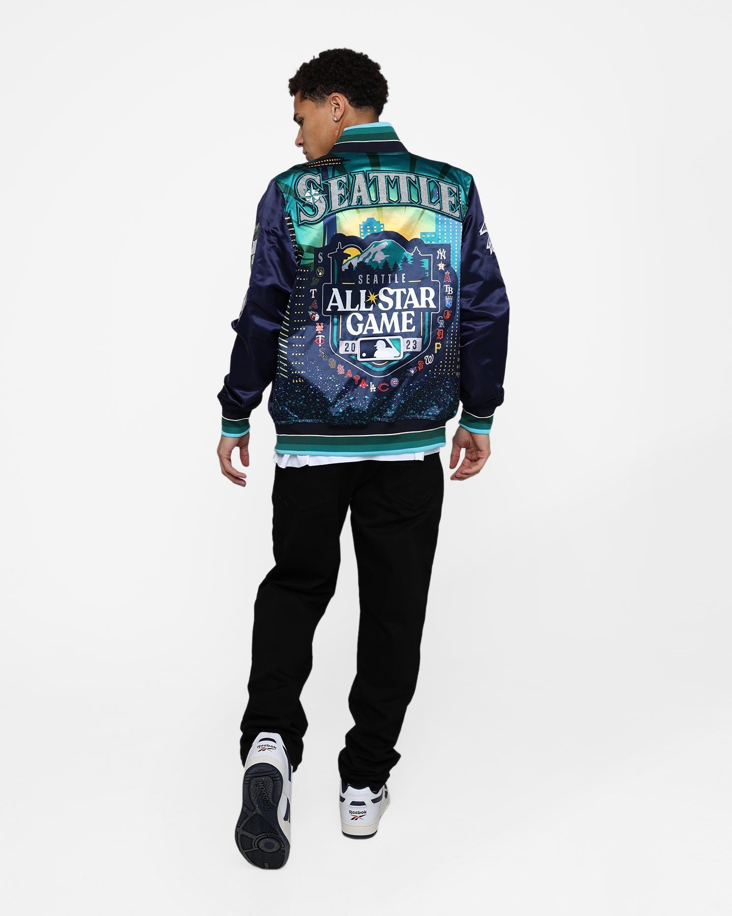 Pro Standard MLB All Star Satin Rib Jacket Navy sold by Culture Kings product image thumbnail 3