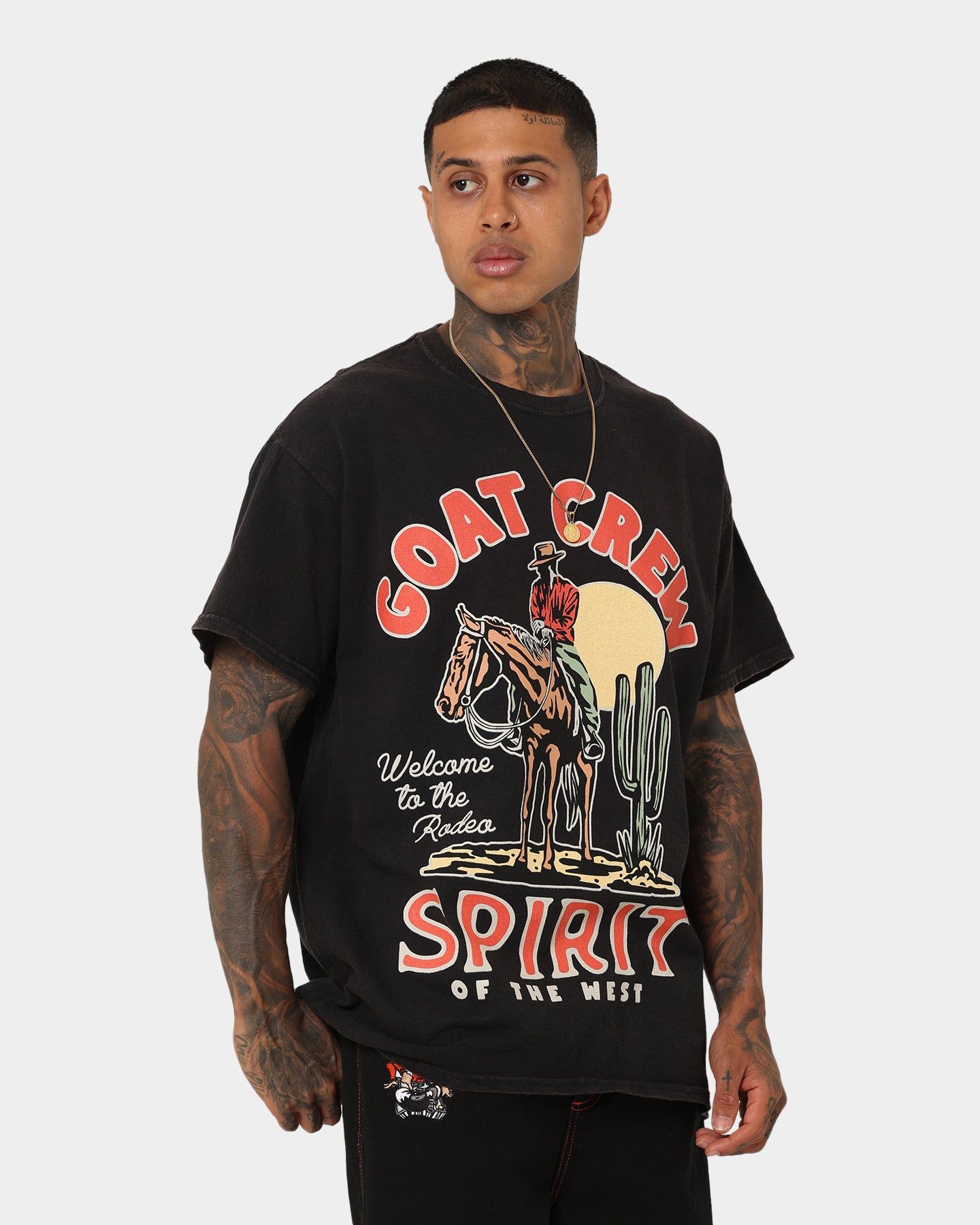 Goat Crew GC Spirit Vintage T-Shirt Black Wash sold by Culture Kings