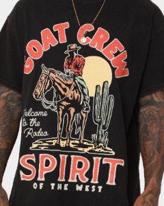 Goat Crew GC Spirit Vintage T-Shirt Black Wash sold by Culture Kings