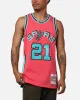 Mitchell & Ness San Antonio Spurs Tim Duncan 'Spurs 2014 Champs' '98-99 Swingman Jersey Pink sold by Culture Kings