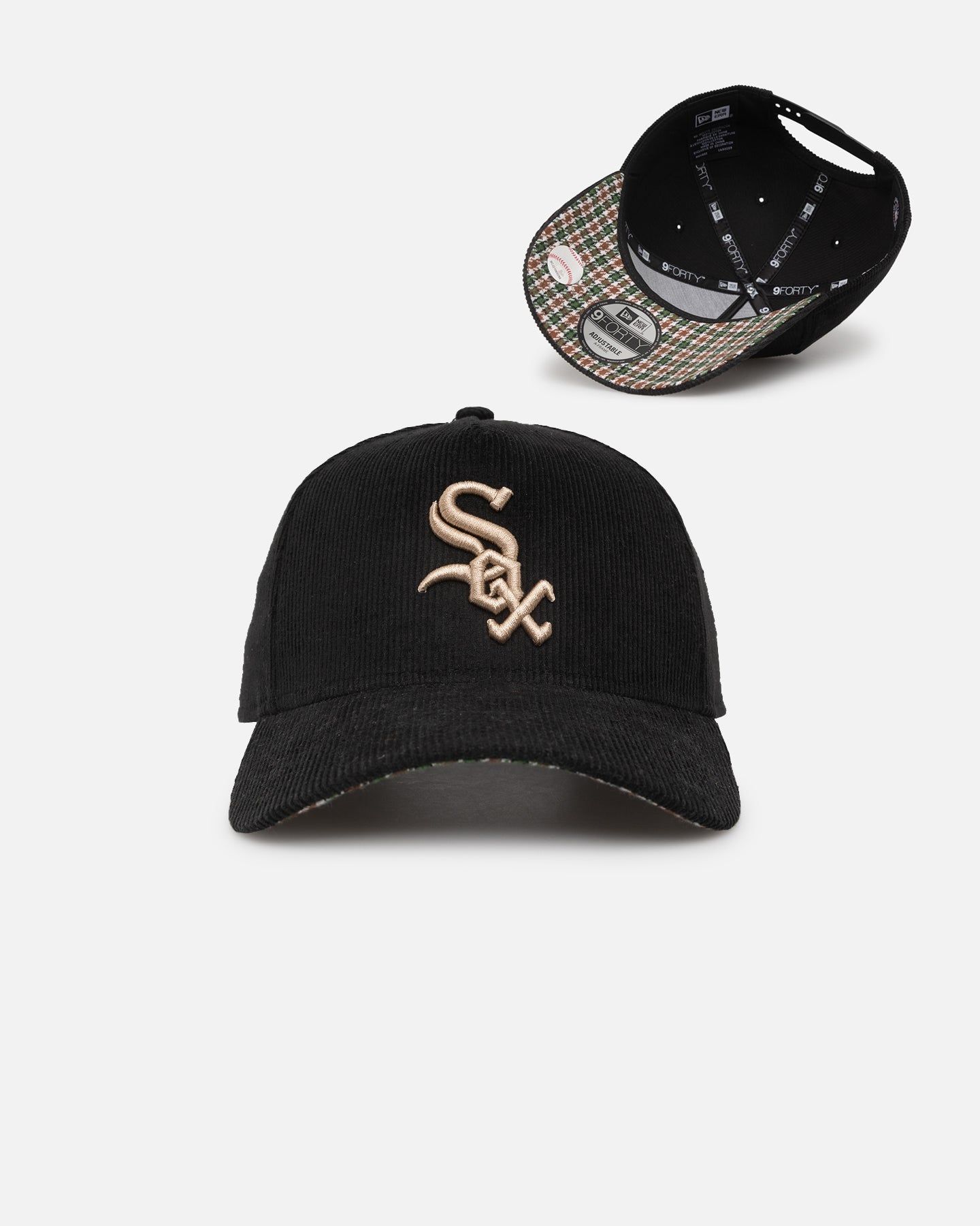 New Era Chicago White Sox 'Black Cord Plaid UV' 9FORTY A-Frame Snapback Black/Plaid sold by Culture Kings